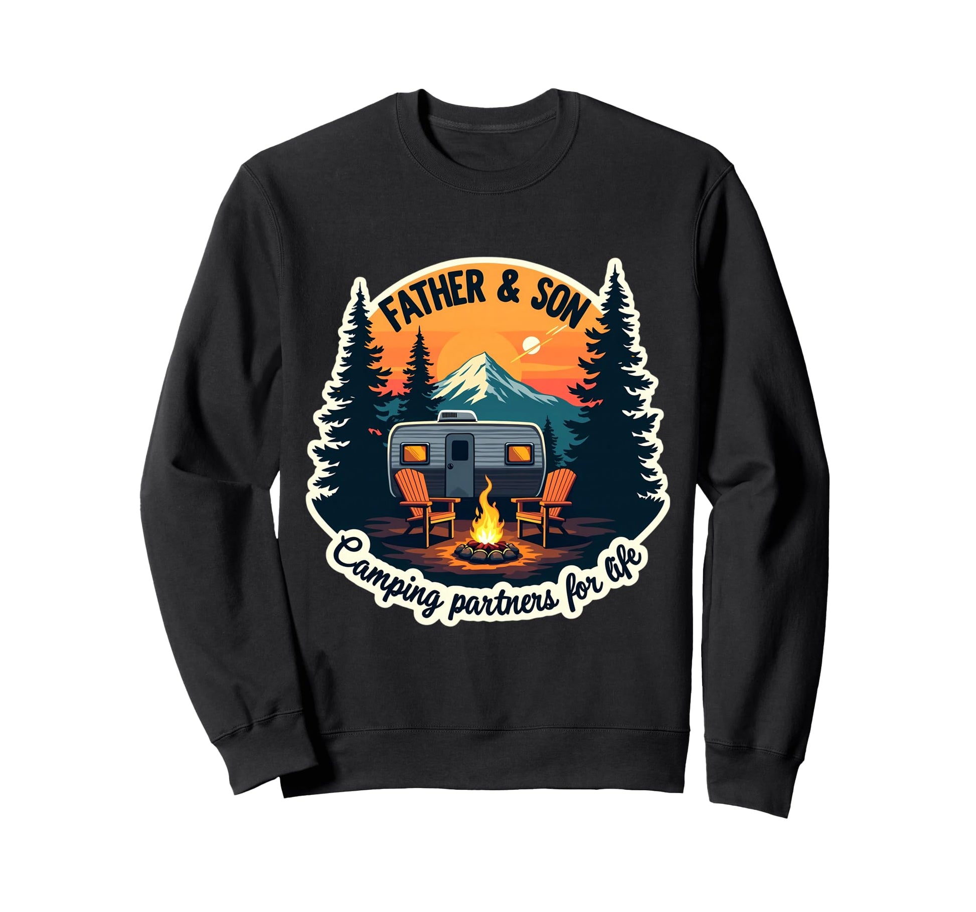 Father And Son Camping Sweatshirt - Casual Everyday Wear for Adults - T-Shirt, Sweatshirt, Hoodie