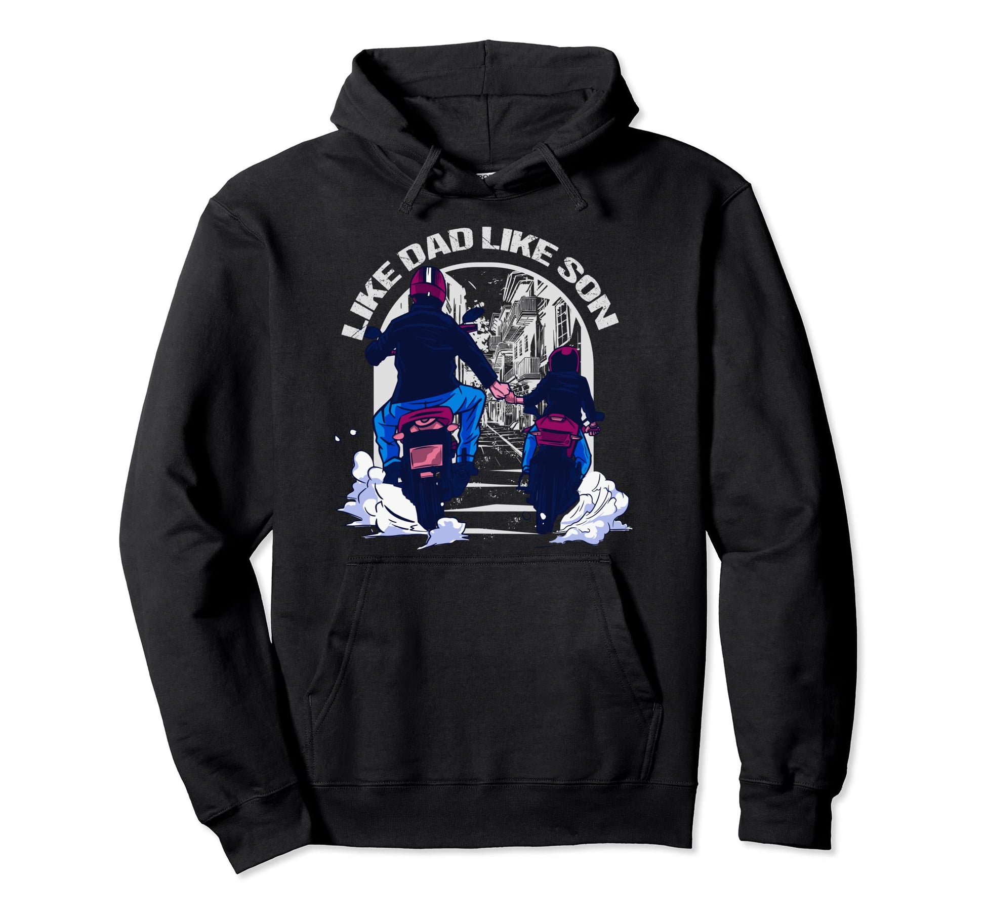 Funny Fathers Day Motorbike Father Gift Hoodie - Unique Graphic Unisex - T-Shirt, Sweatshirt, Hoodie