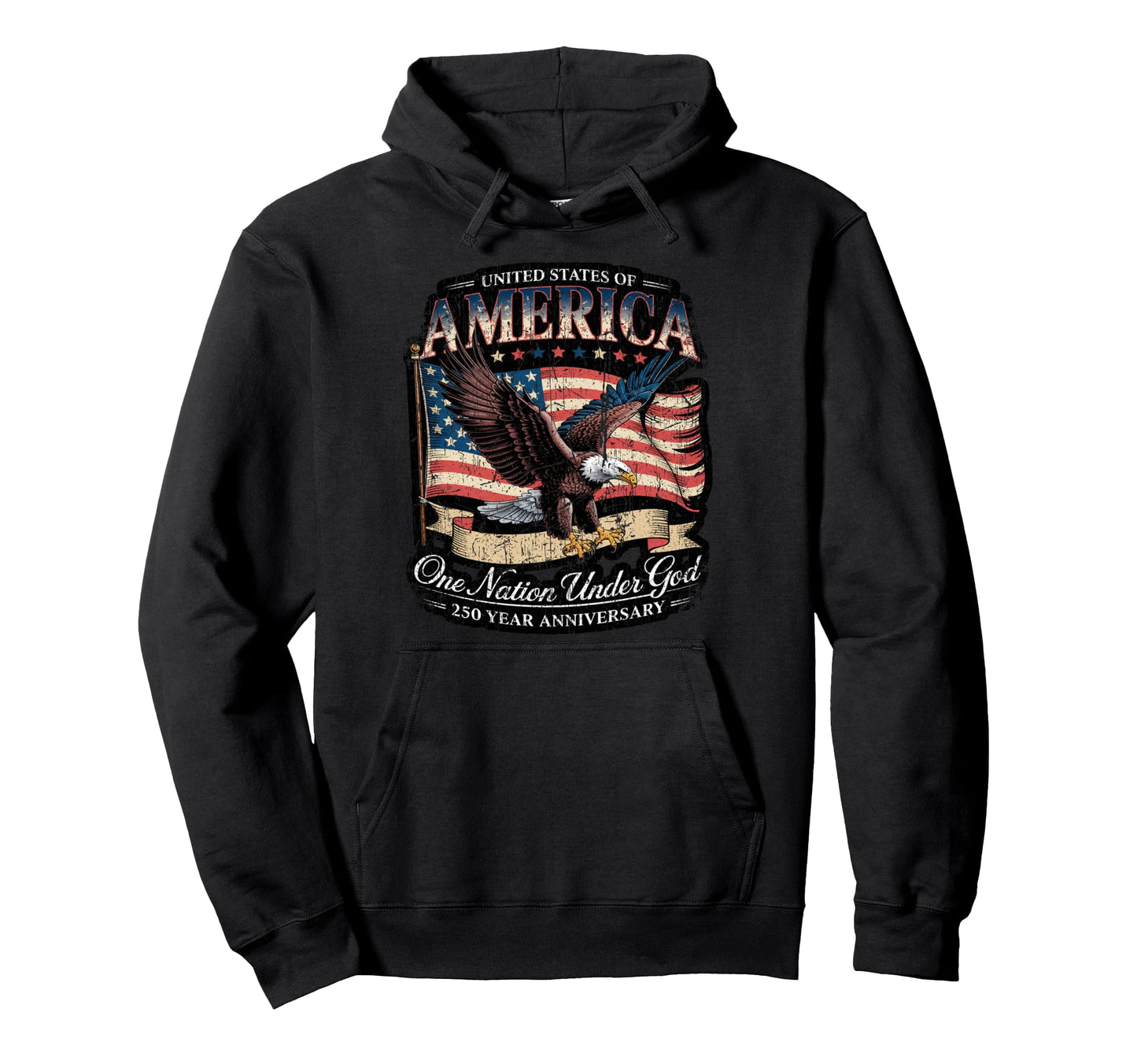 250 Year American Flag Womens Hoodie - Casual Everyday Wear Unisex - T-Shirt, Sweatshirt, Hoodie