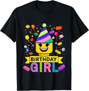 Building Bricks Girl Birthday Party Hat Master Builder Block T-Shirt Unisex T-shirt, Sweatshirt, Hoodie, Long Sleeve Tee - T-Shirt, Sweatshirt, Hoodie