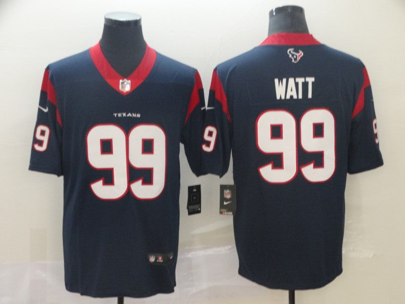 Men's Houston Texans J.J. Watt #99 Navy Game Player Jersey1 football jersey product view 1
