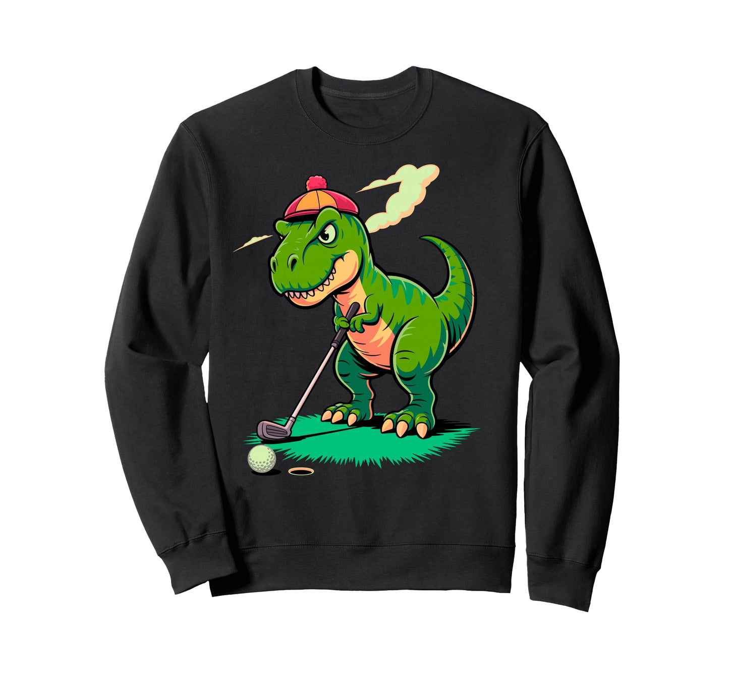 Funny Dinosaur T Rex Golf Sweatshirt - Fun Novelty Design for Adults - T-Shirt, Sweatshirt, Hoodie
