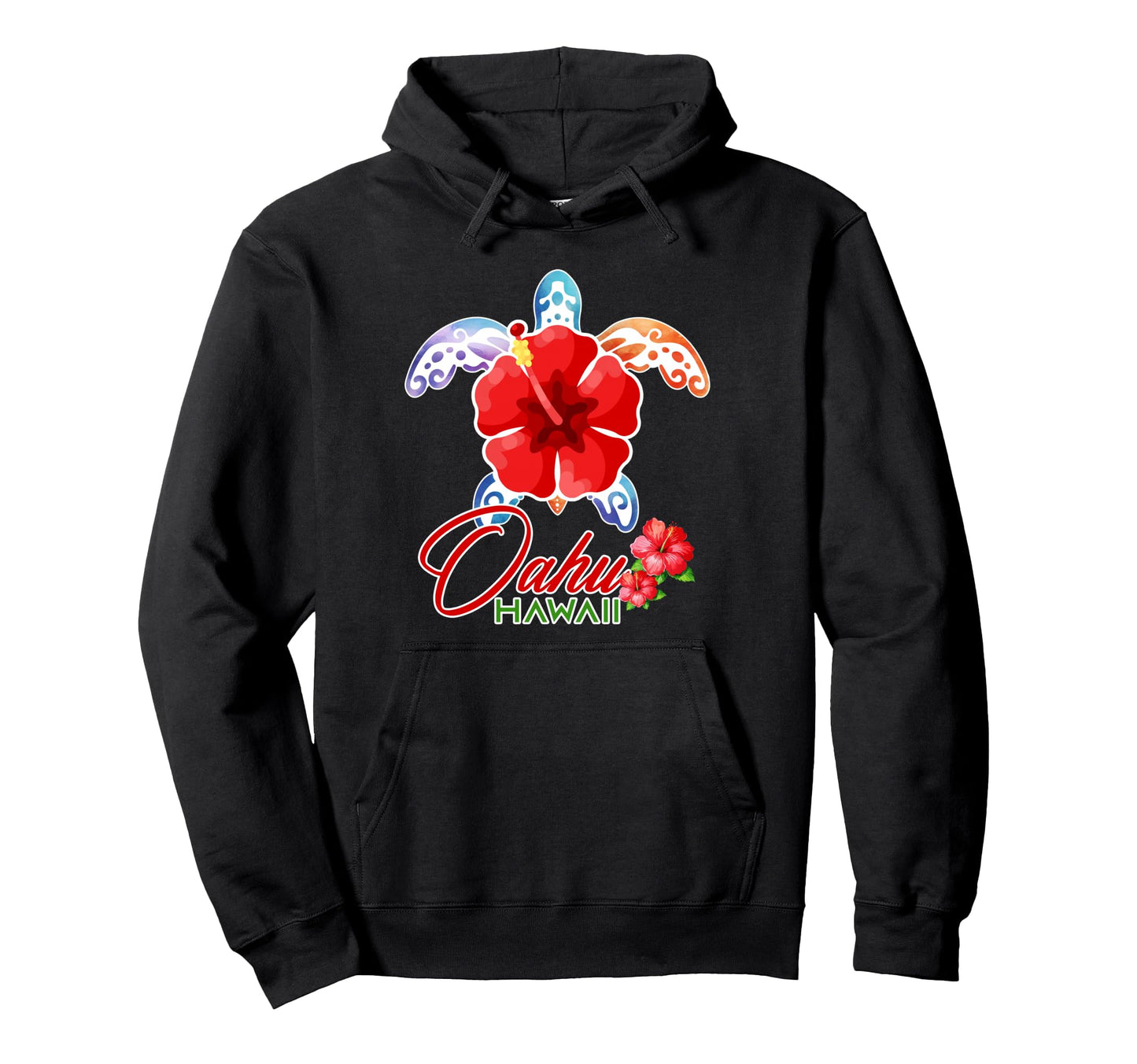 Oahu Sea Turtle Tropical Hawaii Beach Hoodie - Streetwear Style Men Women - T-Shirt, Sweatshirt, Hoodie