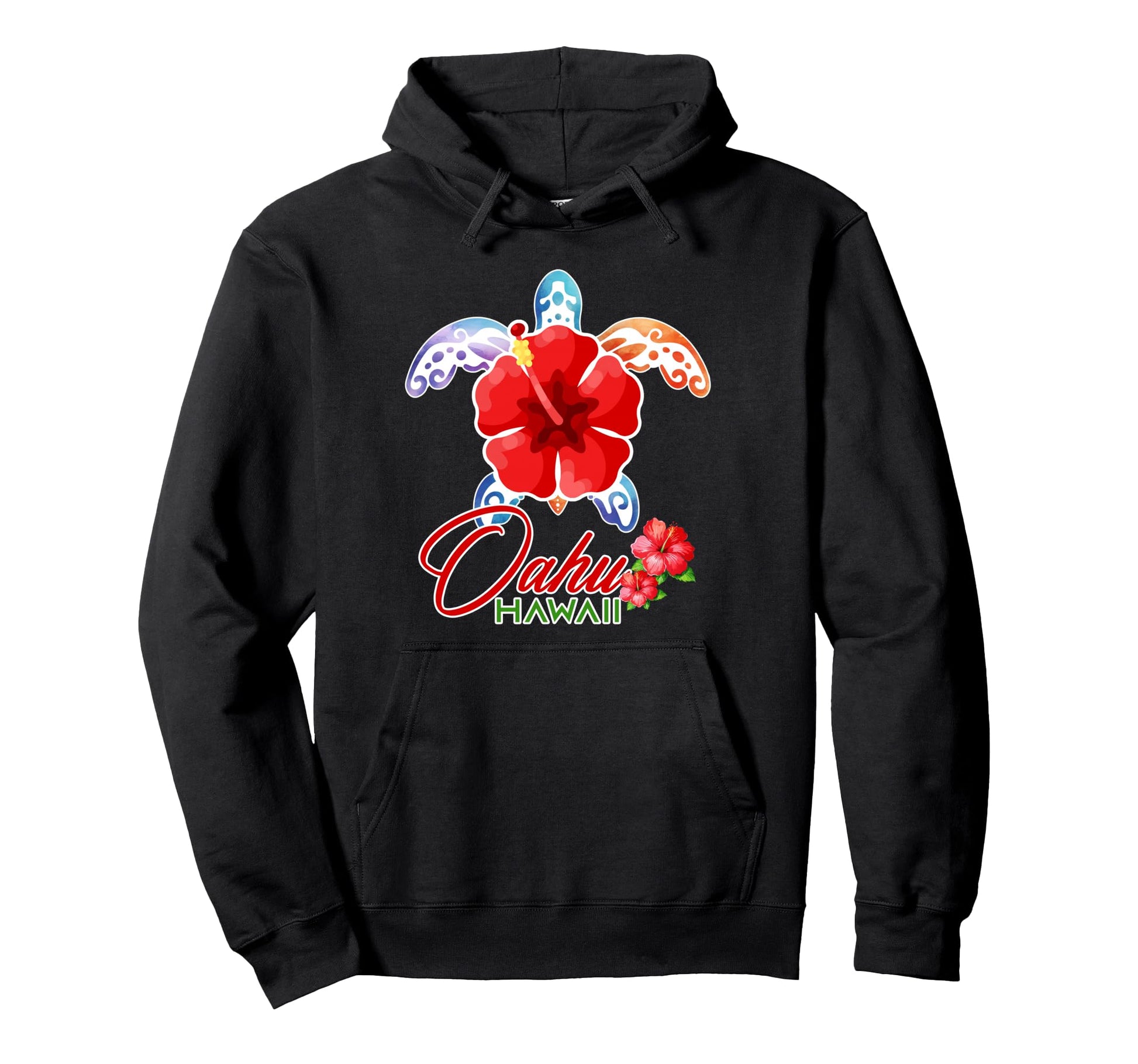 Oahu Sea Turtle Tropical Hawaii Beach Hoodie - Streetwear Style Men Women - T-Shirt, Sweatshirt, Hoodie