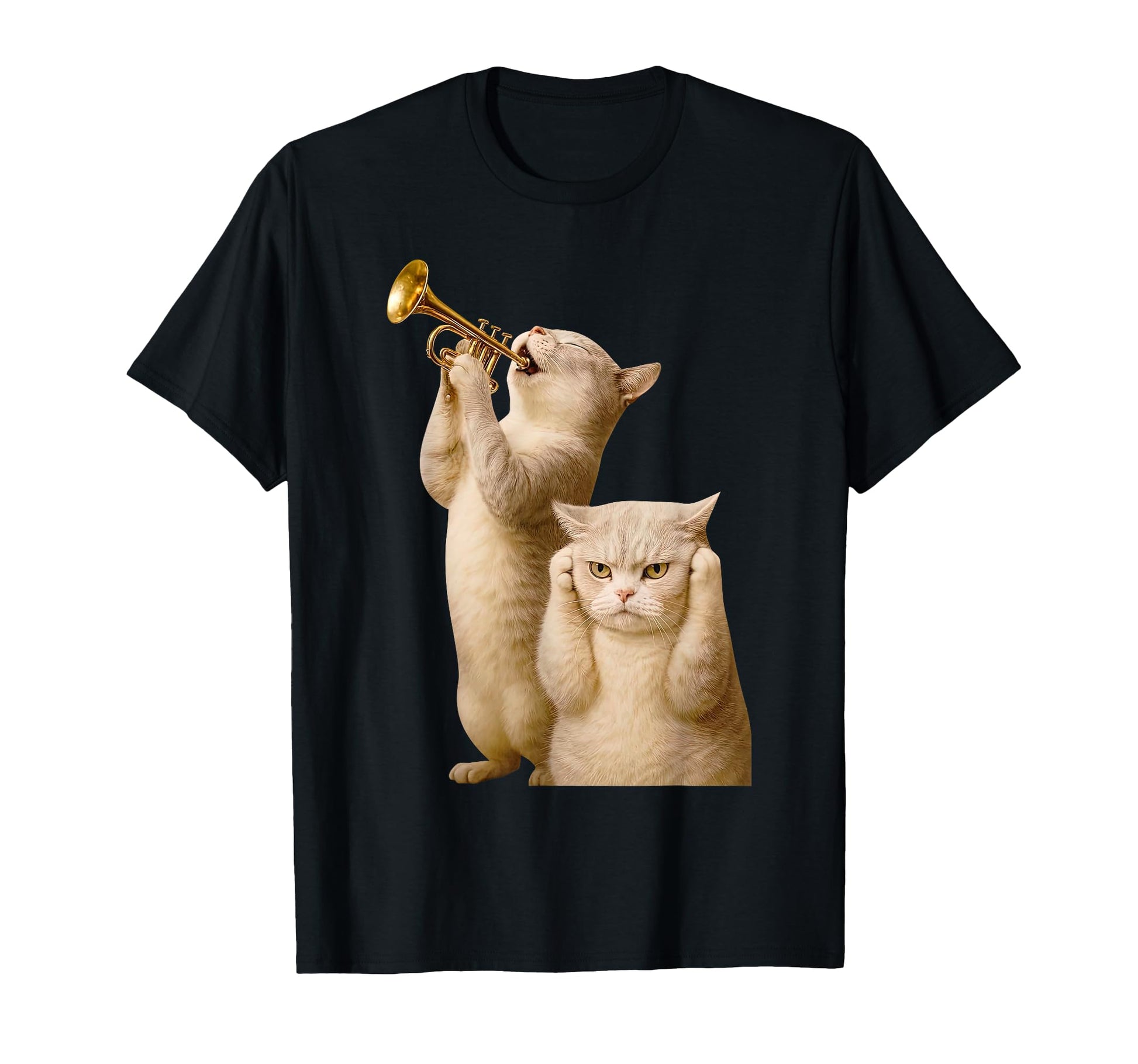 Cat Playing Trumpet Player Marching T-Shirt - Fun Novelty Design Men Women - T-Shirt, Sweatshirt, Hoodie