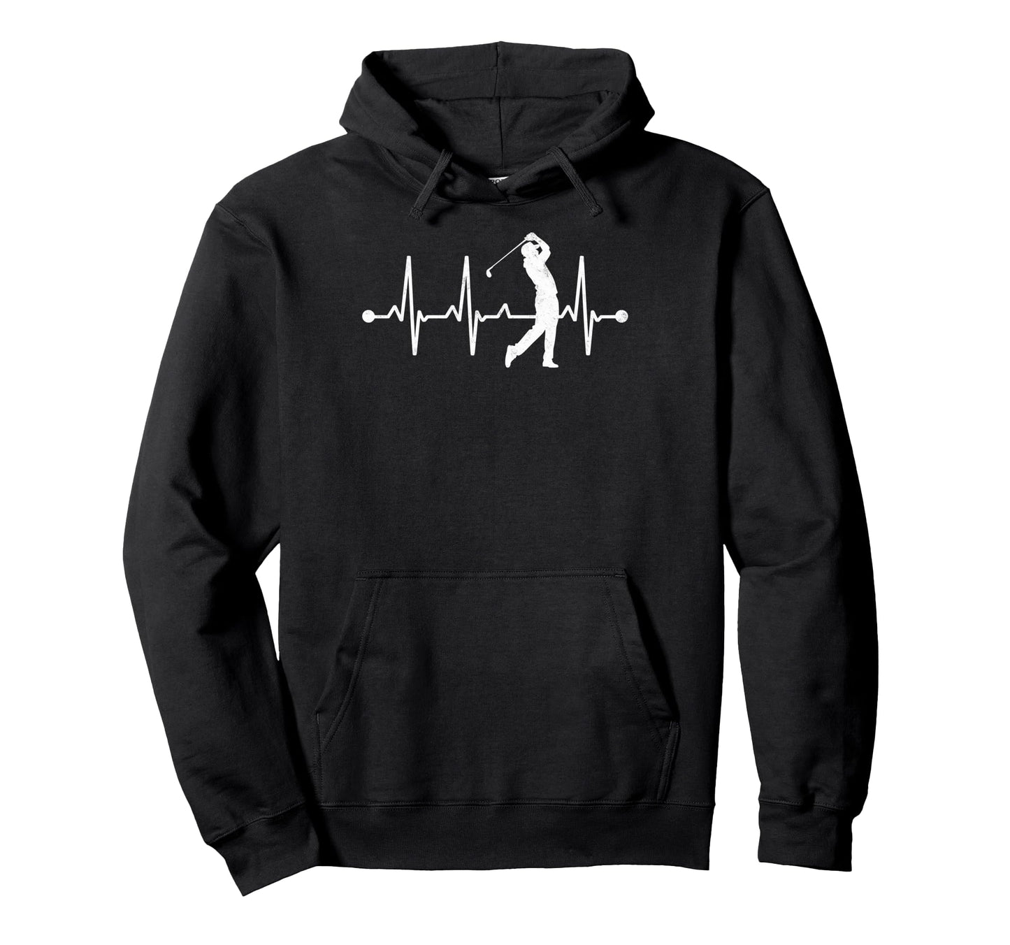 Golf Player Heartbeat Golfing Hoodie - Fun Novelty Design for Adults - T-Shirt, Sweatshirt, Hoodie