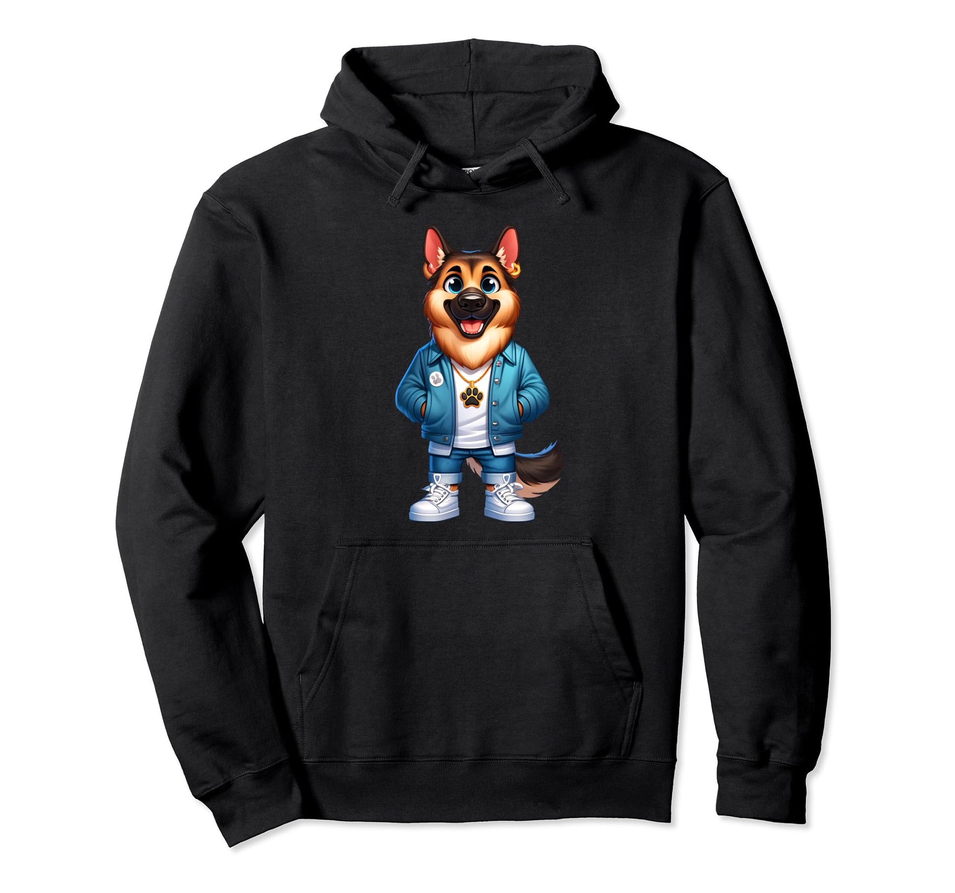 German Shepherd Dog Jacket Outfit Dog Mom Hoodie - Custom Art Print Unisex - T-Shirt, Sweatshirt, Hoodie