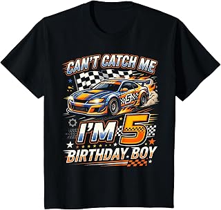 Kids Race Car Racing 5th Birthday 5 Years Old Cars Five Bday Boys T-Shirt Unisex T-shirt, Sweatshirt, Hoodie, Long Sleeve Tee - T-Shirt, Sweatshirt, Hoodie