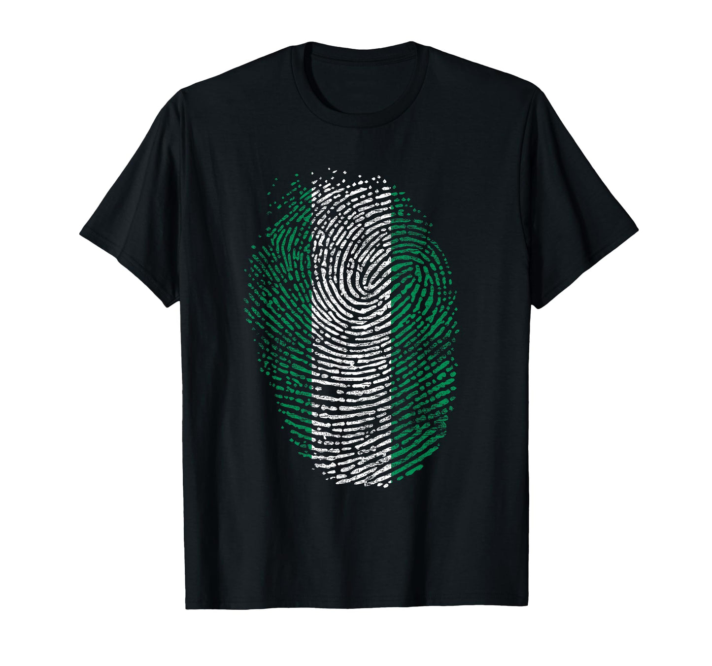 Nigerian Flag Gift Fingerprint T-Shirt - Aesthetic Graphic Men Women - T-Shirt, Sweatshirt, Hoodie