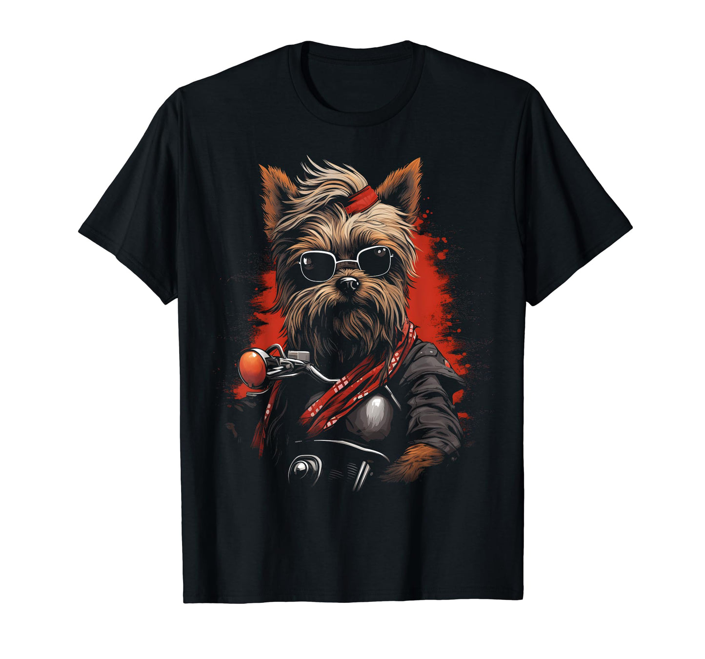 Motorcycle Dad Biker Dog Yorkshire Terrier T-Shirt - Trendy Graphic Unisex - T-Shirt, Sweatshirt, Hoodie