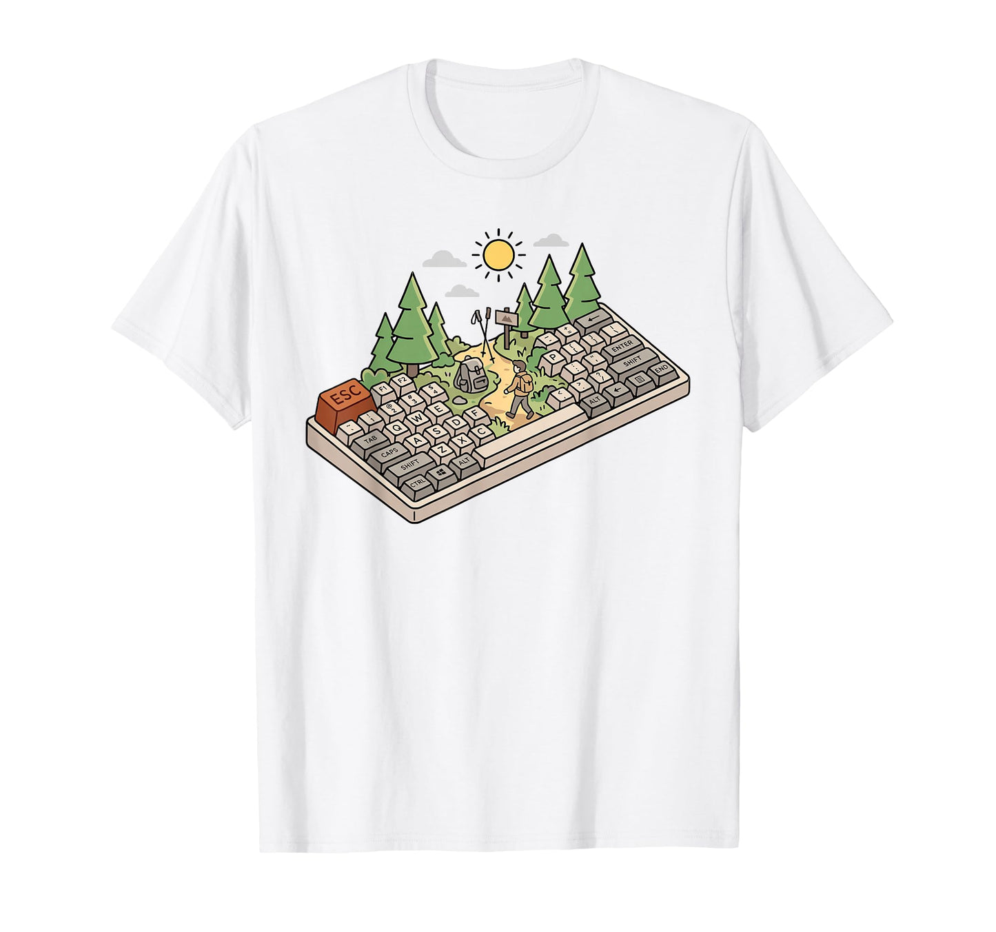 Funny Hiking Hiker Camping Camper T-Shirt - Custom Art Print for Adults - T-Shirt, Sweatshirt, Hoodie
