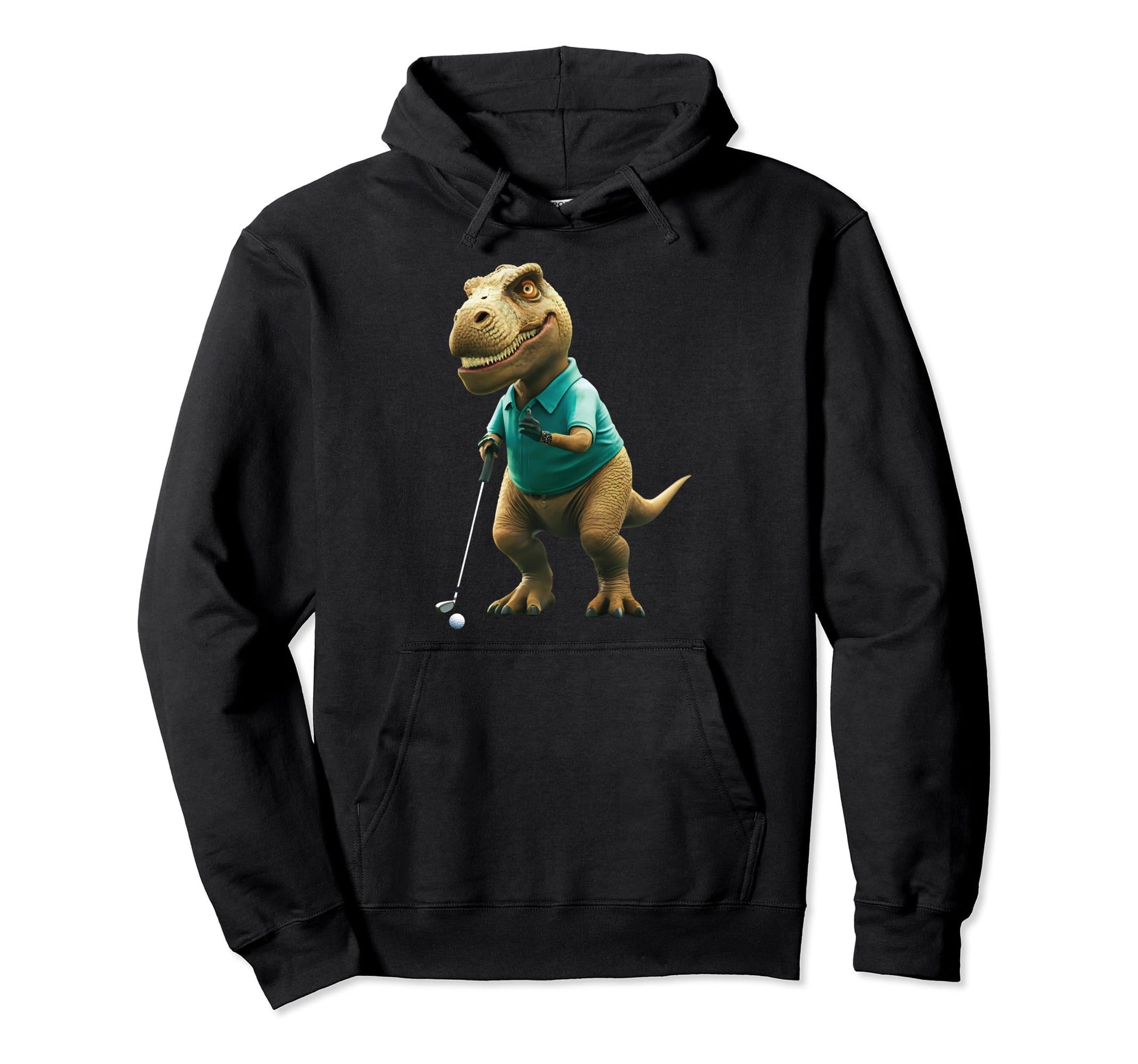 Golf Dinosaur Trex Dad Golfing Golfer Hoodie - Custom Art Print for Adults - T-Shirt, Sweatshirt, Hoodie