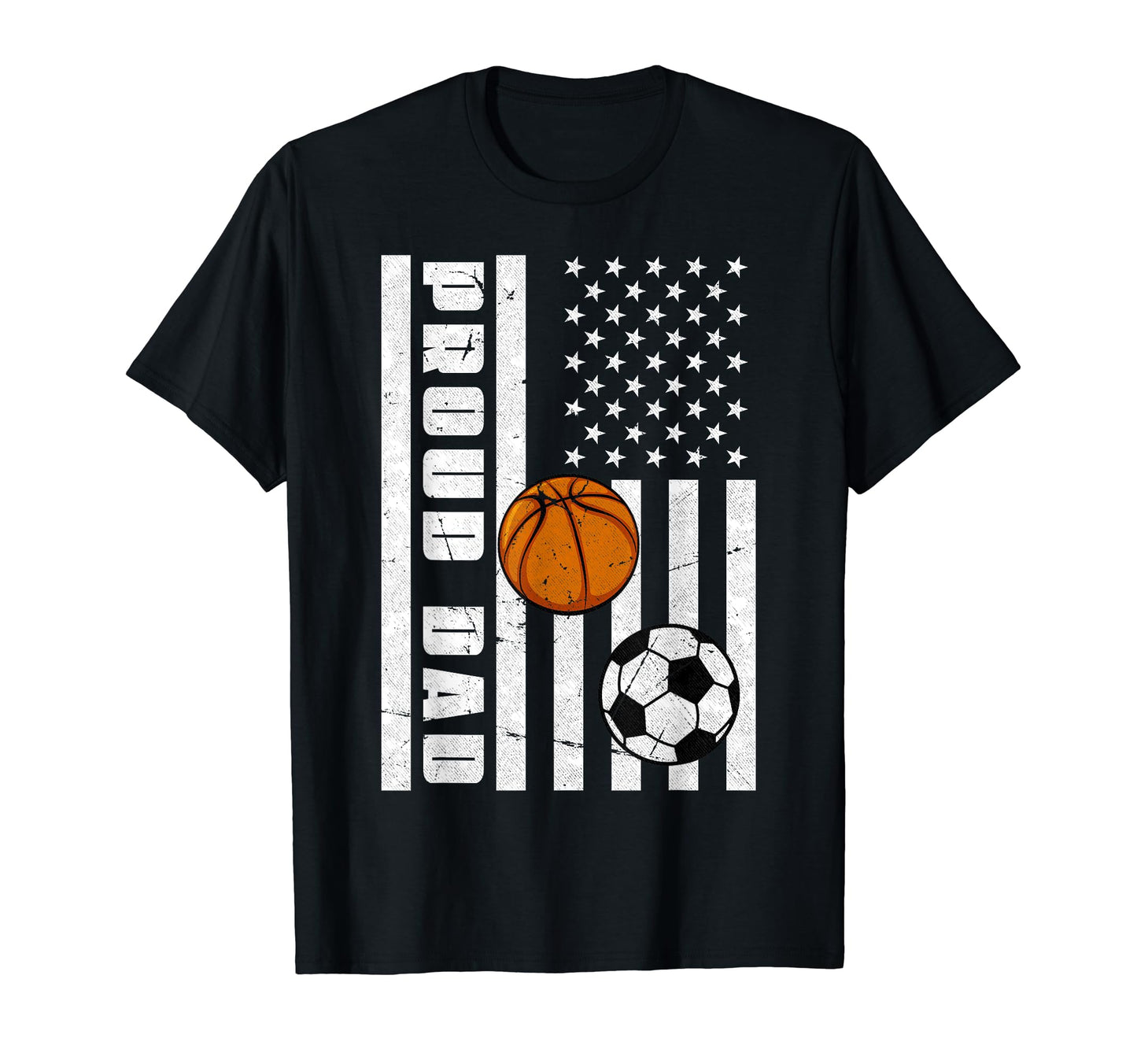 Proud Dad American Flag Funny Soccer T-Shirt - Unique Graphic for Adults - T-Shirt, Sweatshirt, Hoodie