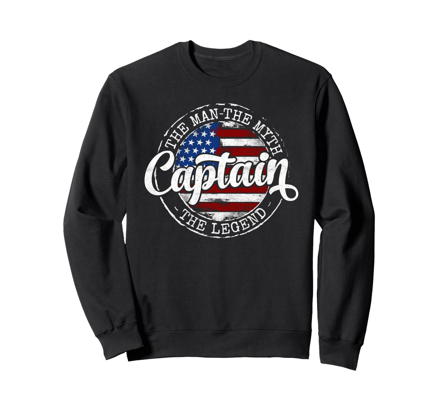 Captain Myth Legend Usa Flag Stamp Sweatshirt - Streetwear Style Men Women - T-Shirt, Sweatshirt, Hoodie