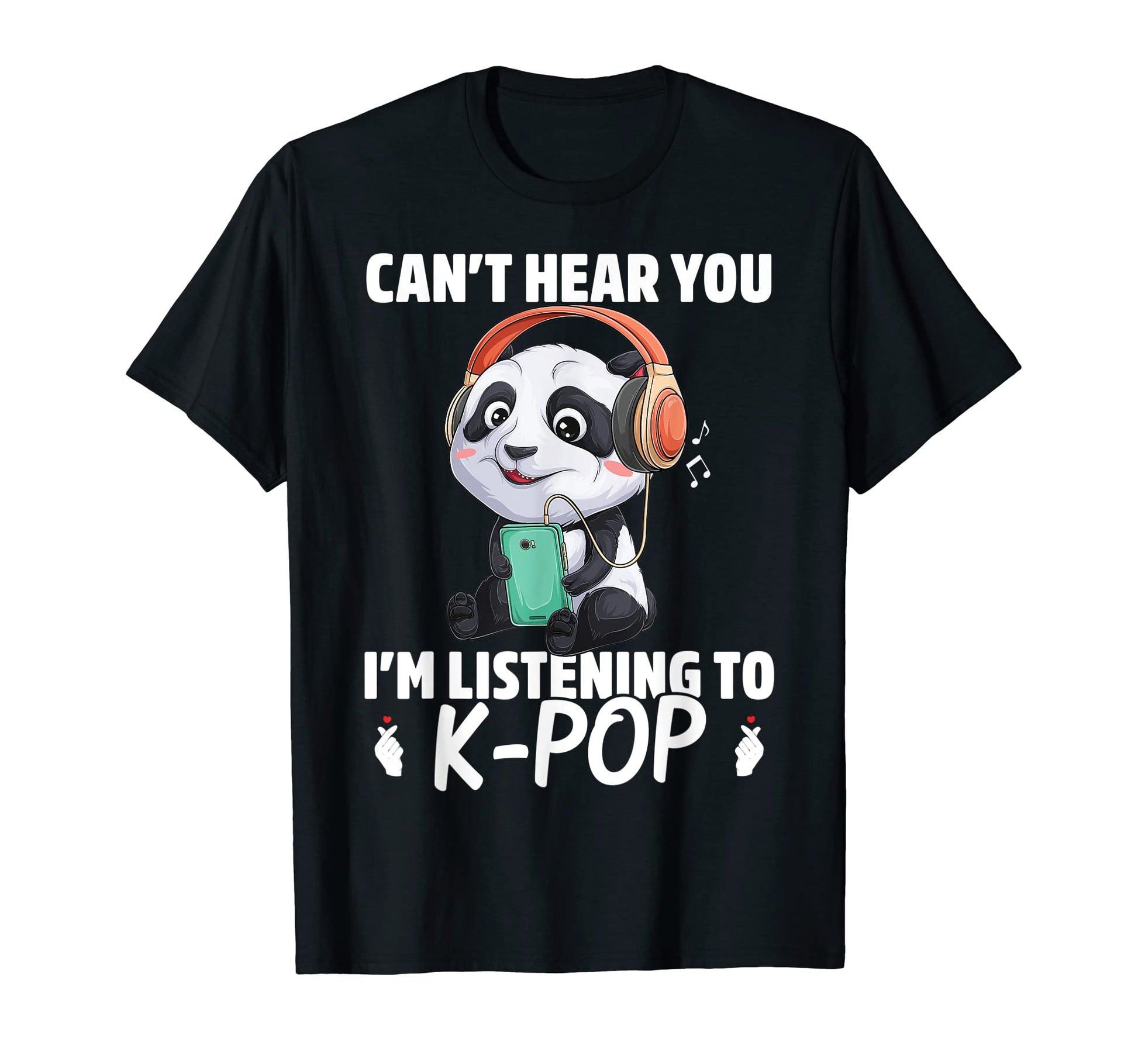Funny Kawaii Panda Listening K Pop T-Shirt - Aesthetic Graphic Men Women - T-Shirt, Sweatshirt, Hoodie