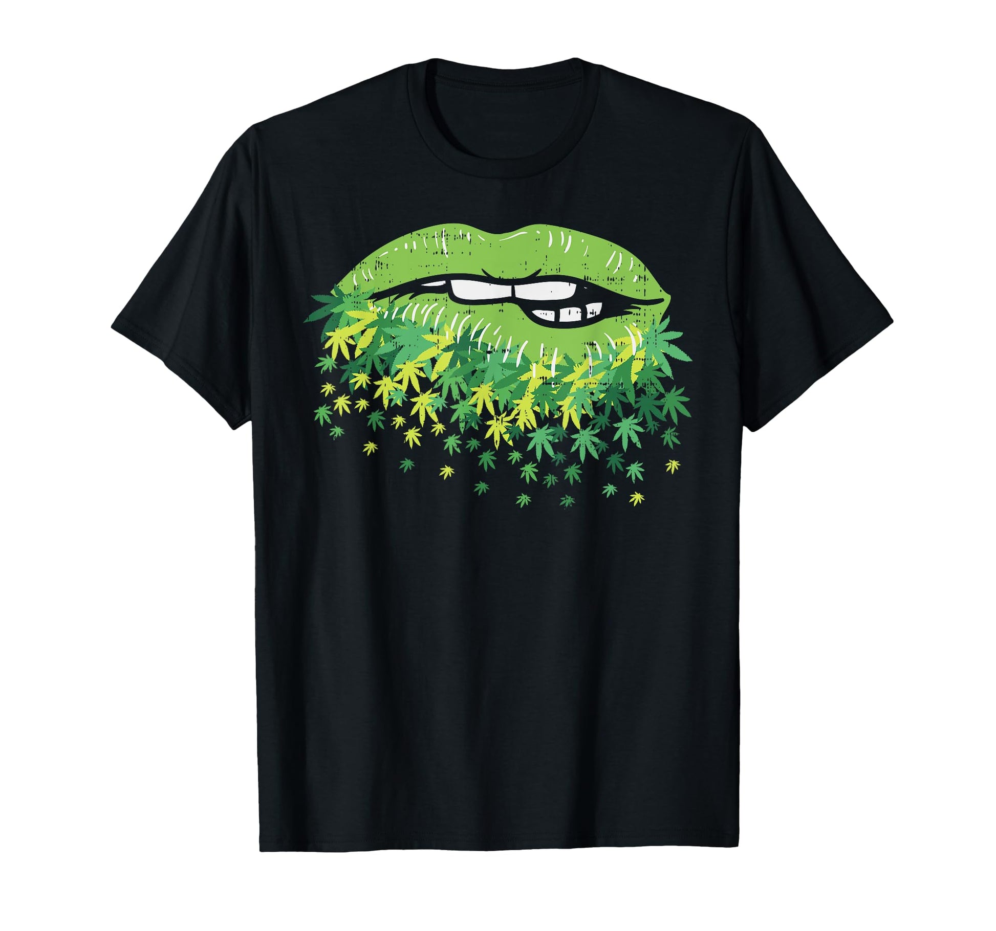 Weed Lips Cannabis Marijuana Leaf T-Shirt - Custom Art Print for Adults - T-Shirt, Sweatshirt, Hoodie