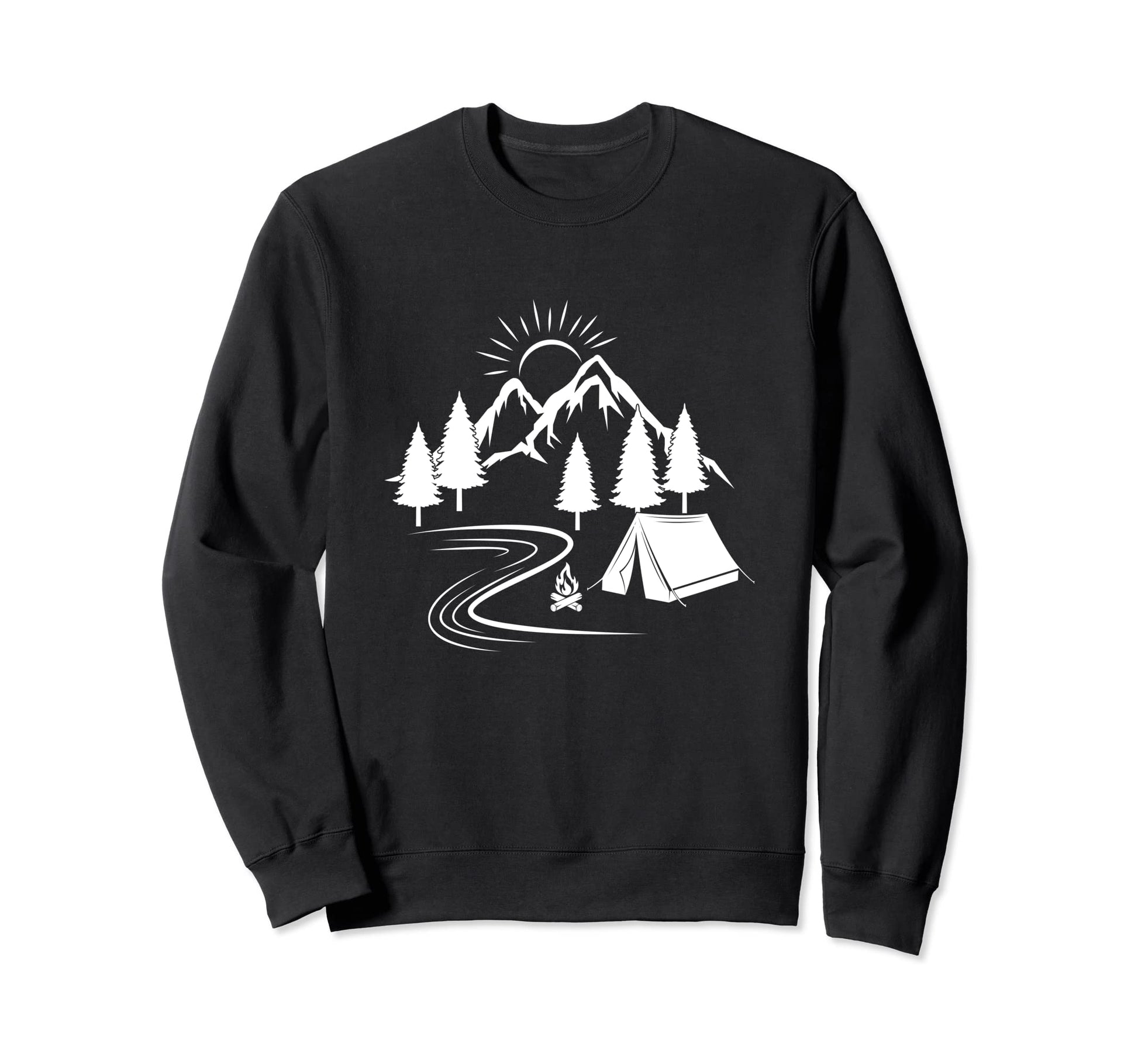 Puristic Camping Wildlife Nature Sweatshirt - Minimalist Print Men Women - T-Shirt, Sweatshirt, Hoodie