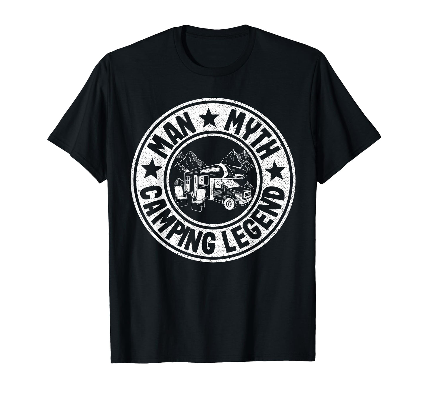 Myth Camping Legend Rv Camper Dad T-Shirt - Minimalist Print for Adults - T-Shirt, Sweatshirt, Hoodie