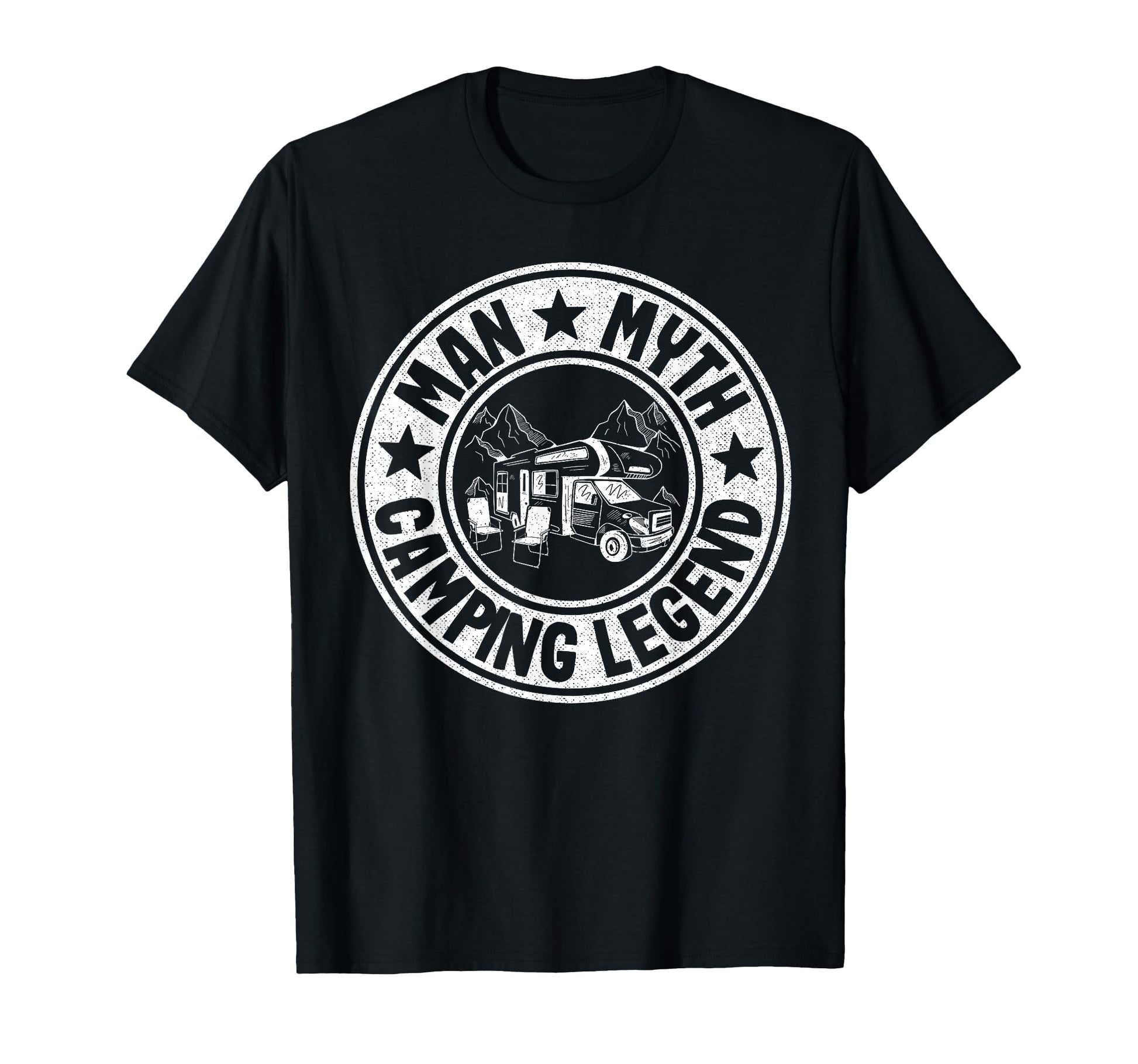 Myth Camping Legend Rv Camper Dad T-Shirt - Minimalist Print for Adults - T-Shirt, Sweatshirt, Hoodie
