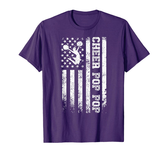 Cheer Pop Pop Us Flag Pop Pop T-Shirt - Custom Art Print for Adults - T-Shirt, Sweatshirt, Hoodie