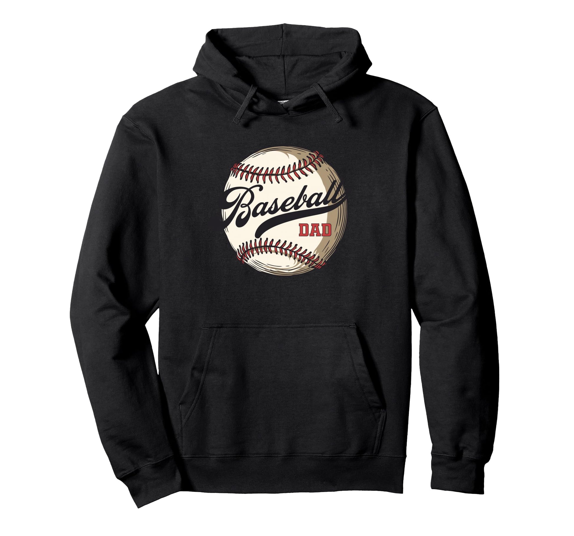 Baseball Dad Player Happy Fathers Day Hoodie - Minimalist Print for Adults - T-Shirt, Sweatshirt, Hoodie