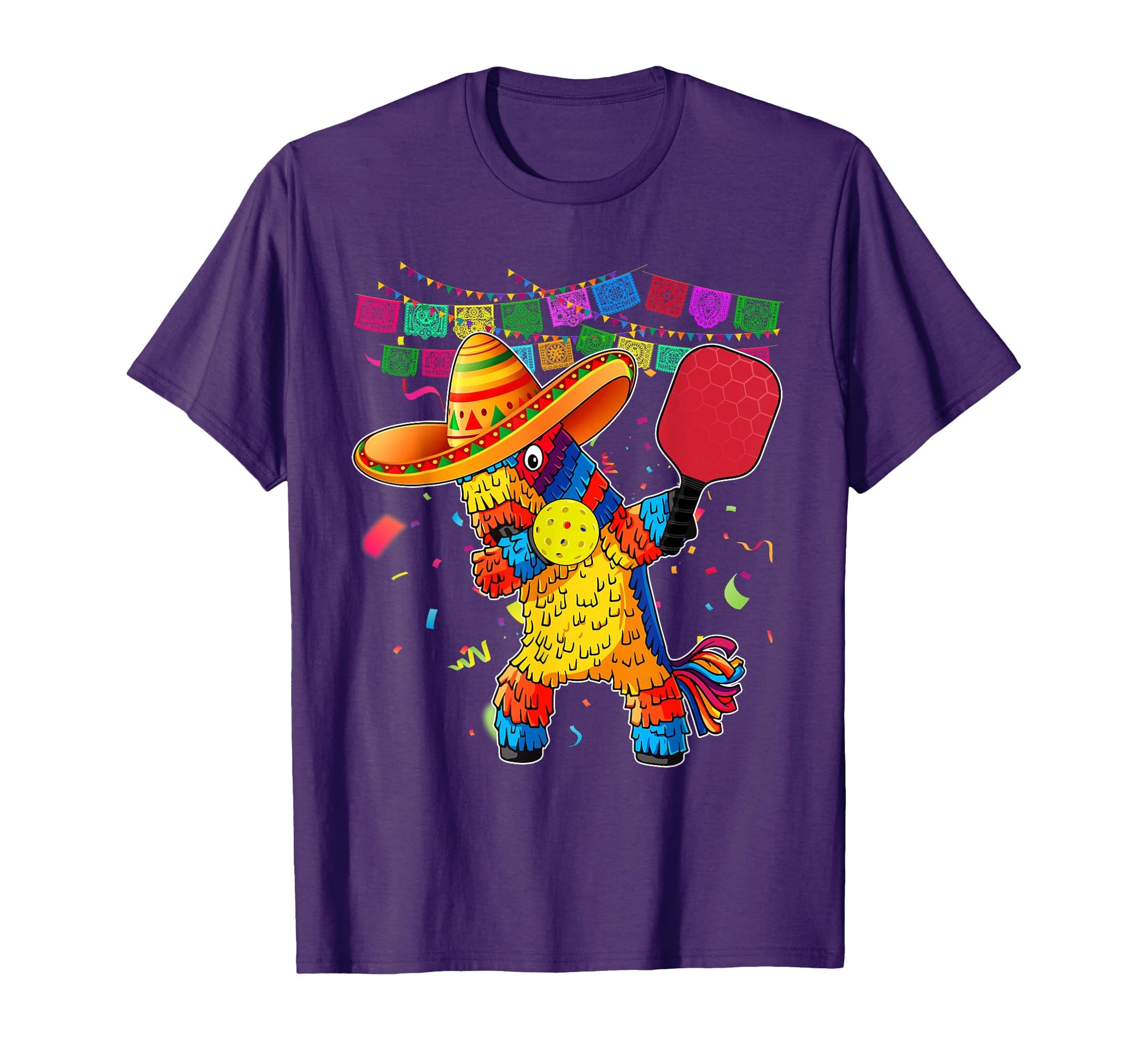 Dabbing Pinata Sombrero Pickleball T-Shirt - Unique Graphic Men Women - T-Shirt, Sweatshirt, Hoodie