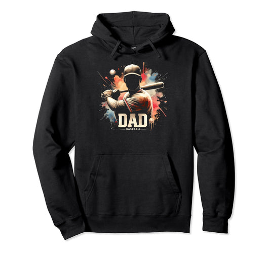 Baseball Dad Fathers Day Hoodie - Custom Art Print Unisex - T-Shirt, Sweatshirt, Hoodie