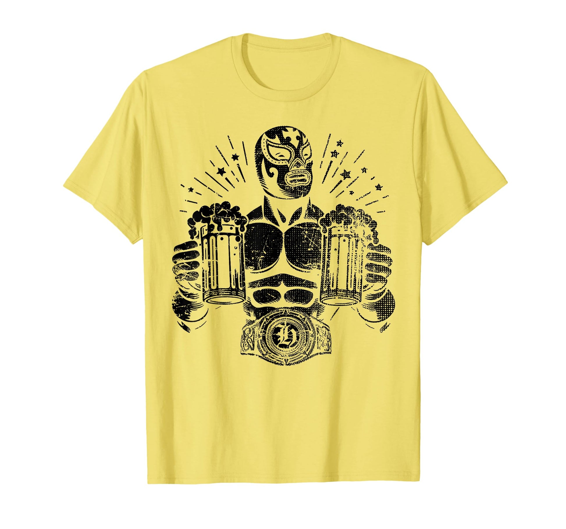 Funny Chela Luchador Drinking Beer T-Shirt - Aesthetic Graphic Unisex - T-Shirt, Sweatshirt, Hoodie