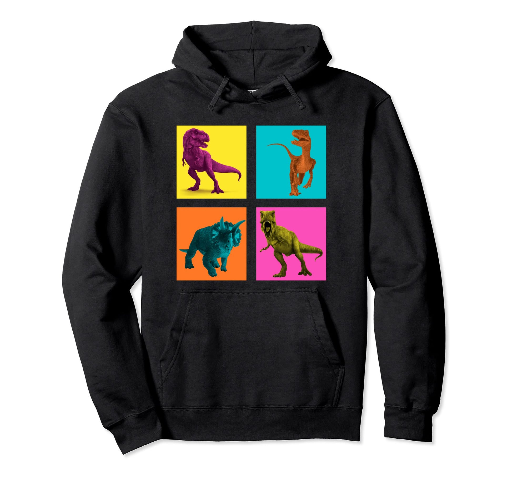 Dinosaur Color Pop Art Hoodie - Unique Graphic Men Women - T-Shirt, Sweatshirt, Hoodie