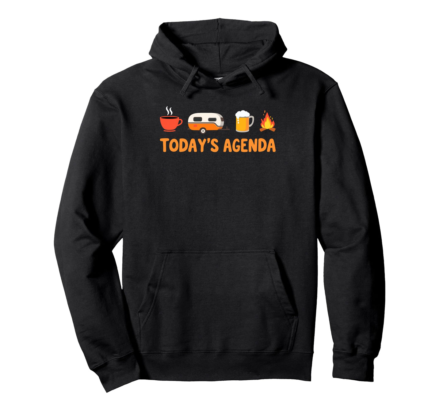 Todays Agenda Coffee Campfire Beer Lover Hoodie - Aesthetic Graphic Unisex - T-Shirt, Sweatshirt, Hoodie
