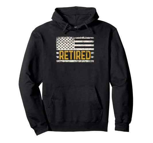 Best Retired American Flag Dad Mom Hoodie - Custom Art Print for Adults - T-Shirt, Sweatshirt, Hoodie