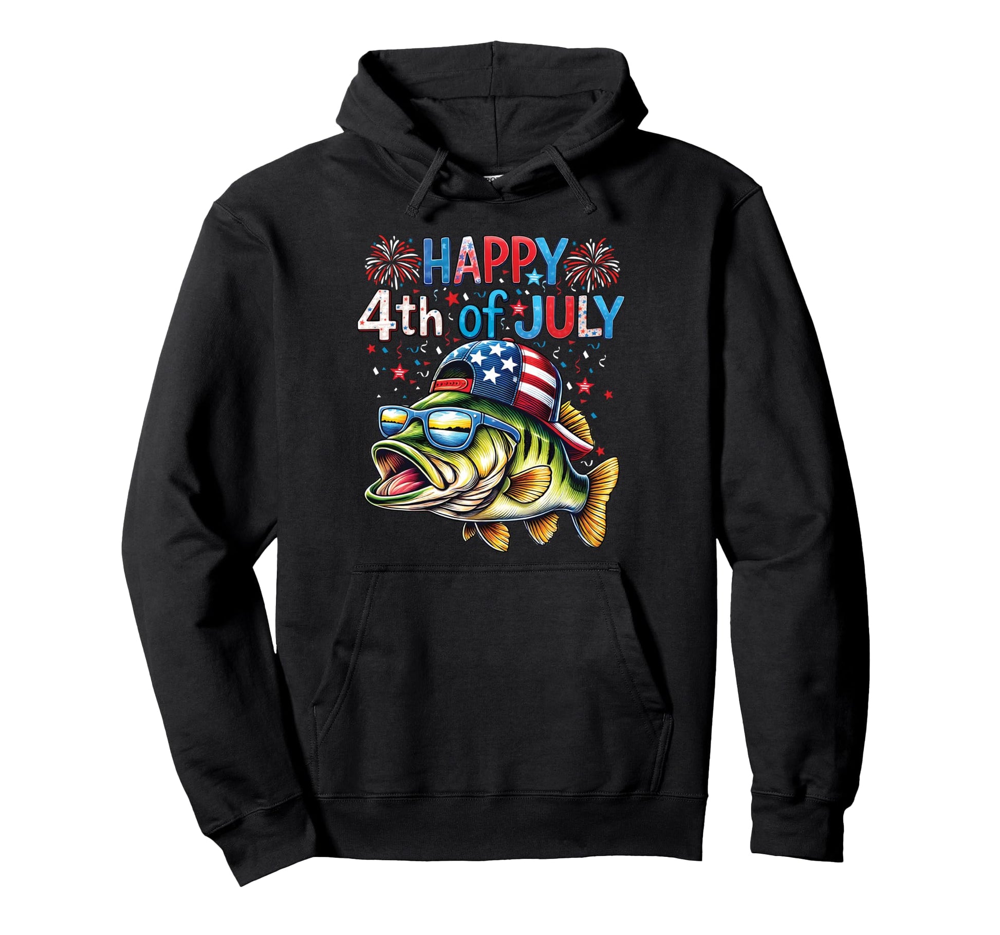 American Flag Fishing Lovers Hoodie - Minimalist Print for Adults - T-Shirt, Sweatshirt, Hoodie
