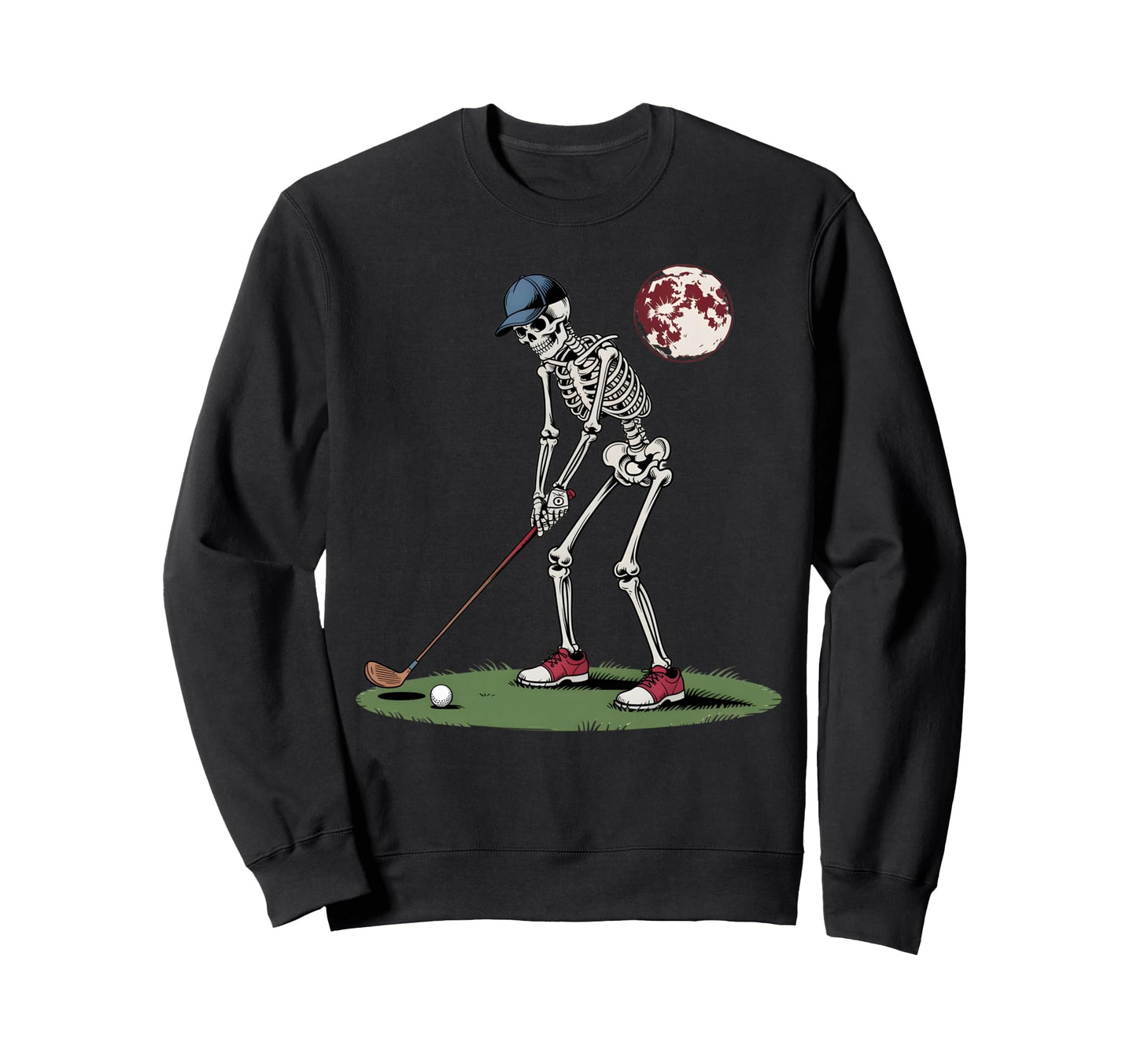 Skeleton Golfer Golf Player Funny Sweatshirt - Trendy Graphic for Adults - T-Shirt, Sweatshirt, Hoodie