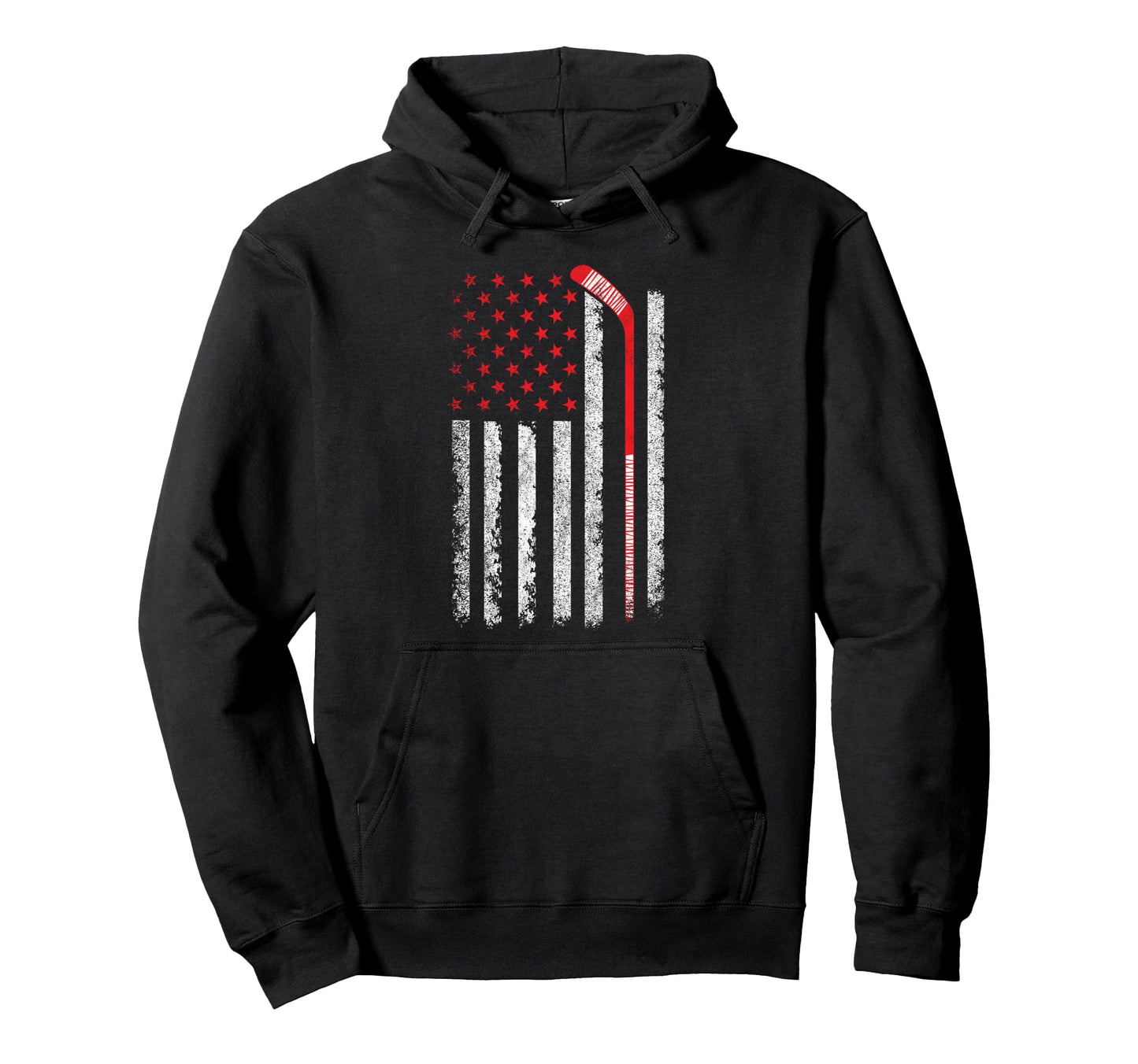 Patriotic American Flag Ice Hockey Hoodie - Minimalist Print for Adults - T-Shirt, Sweatshirt, Hoodie