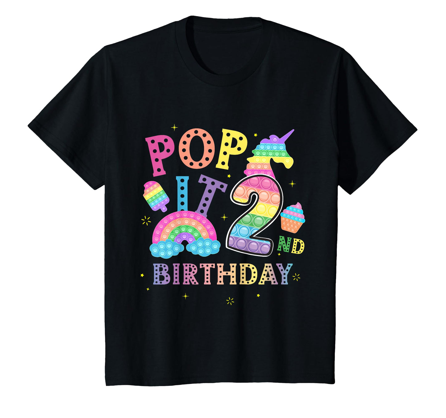 2Nd Birthday Pop 2 Year Popping Party T-Shirt - Minimalist Print Men Women - T-Shirt, Sweatshirt, Hoodie
