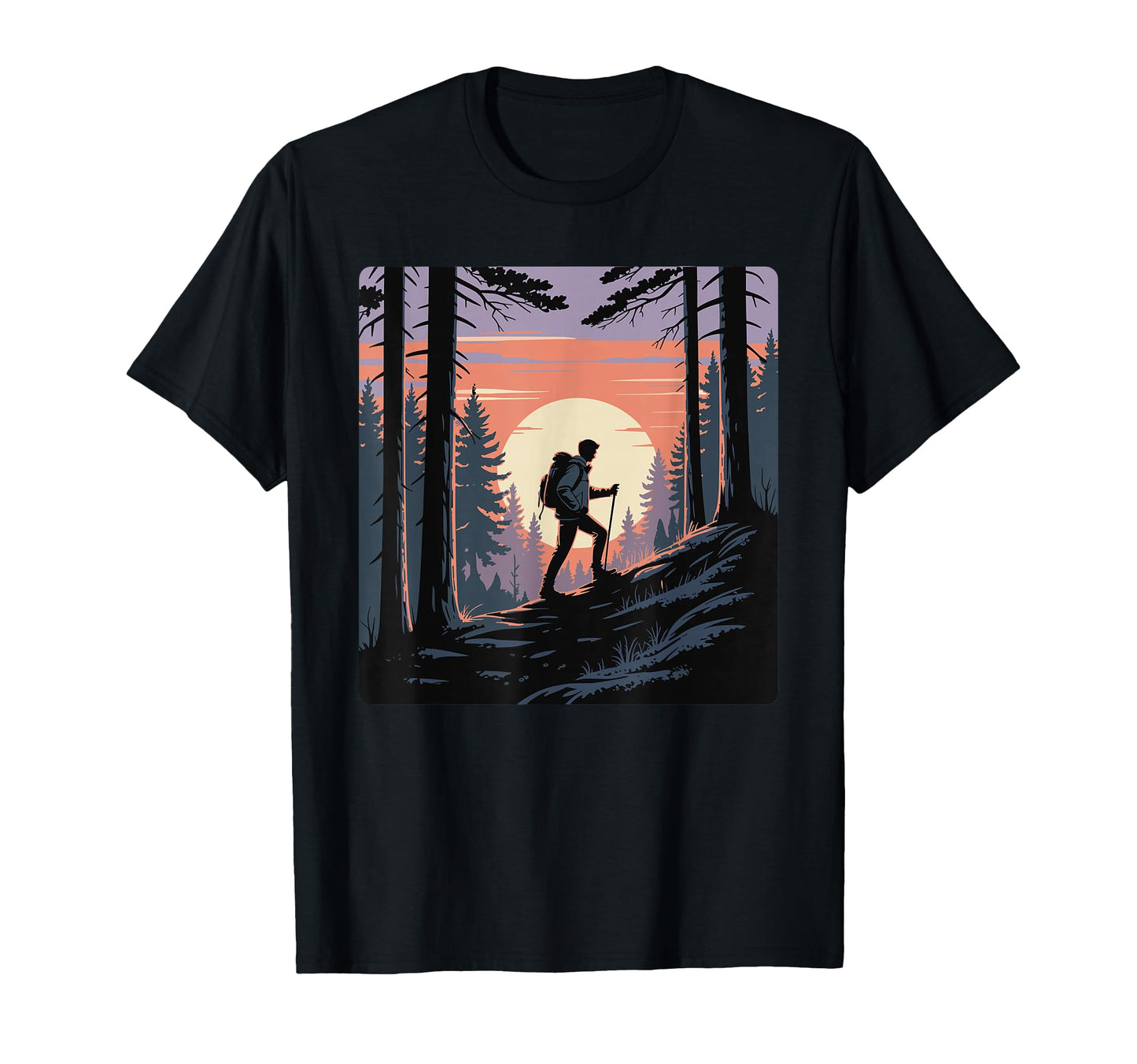 Hiking Sunset Hill Hiking Mountains Hill T-Shirt - Graphic Print Men Women - T-Shirt, Sweatshirt, Hoodie