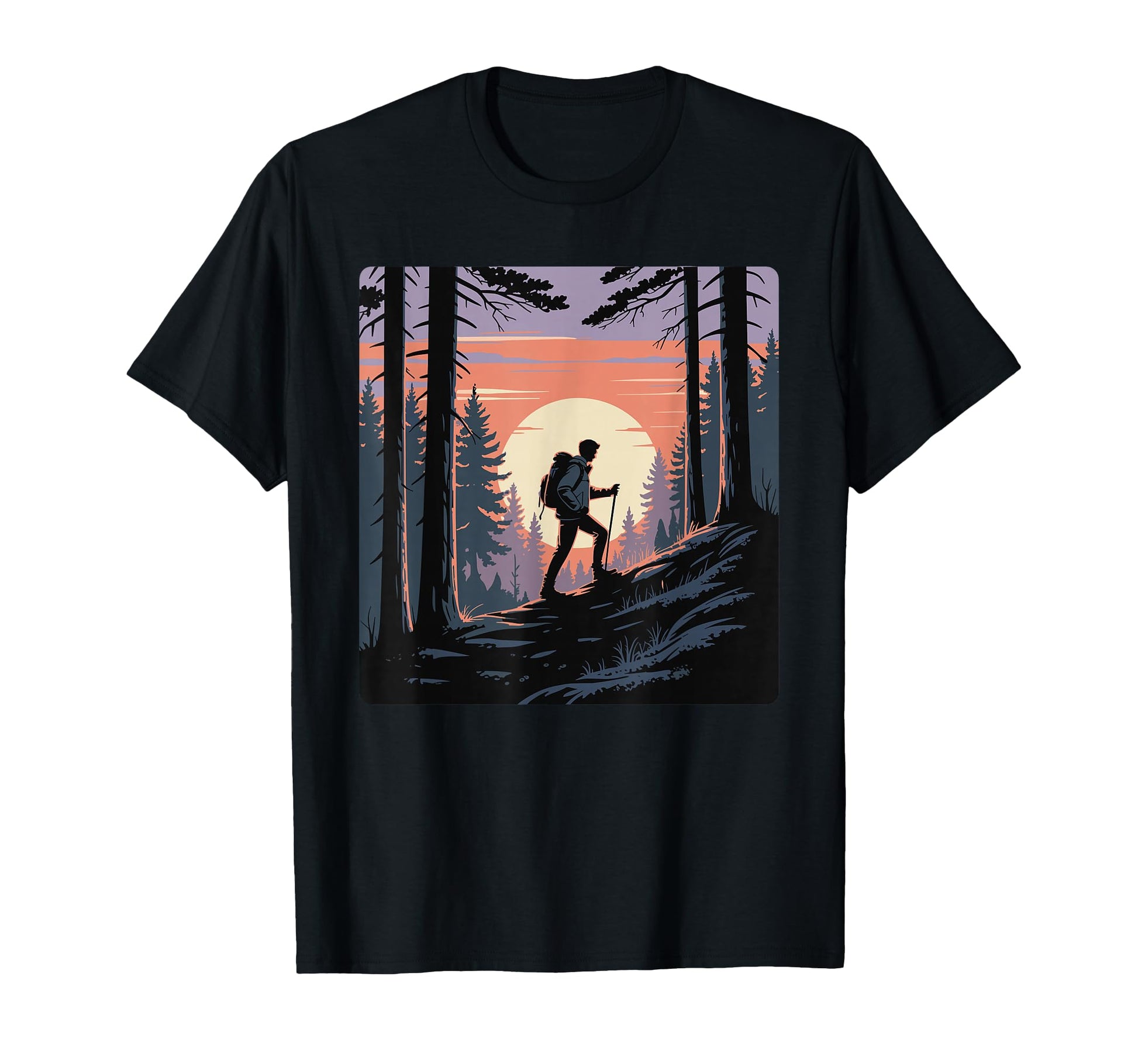 Hiking Sunset Hill Hiking Mountains Hill T-Shirt - Graphic Print Men Women - T-Shirt, Sweatshirt, Hoodie