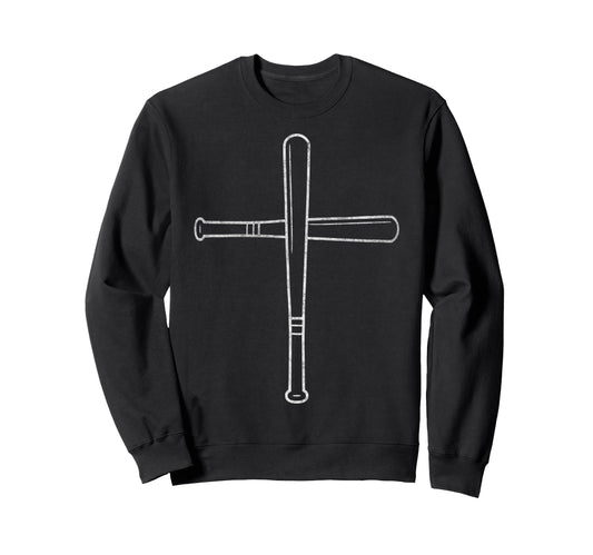 Baseball Bat Cross Christian Sweatshirt - Custom Art Print Men Women - T-Shirt, Sweatshirt, Hoodie