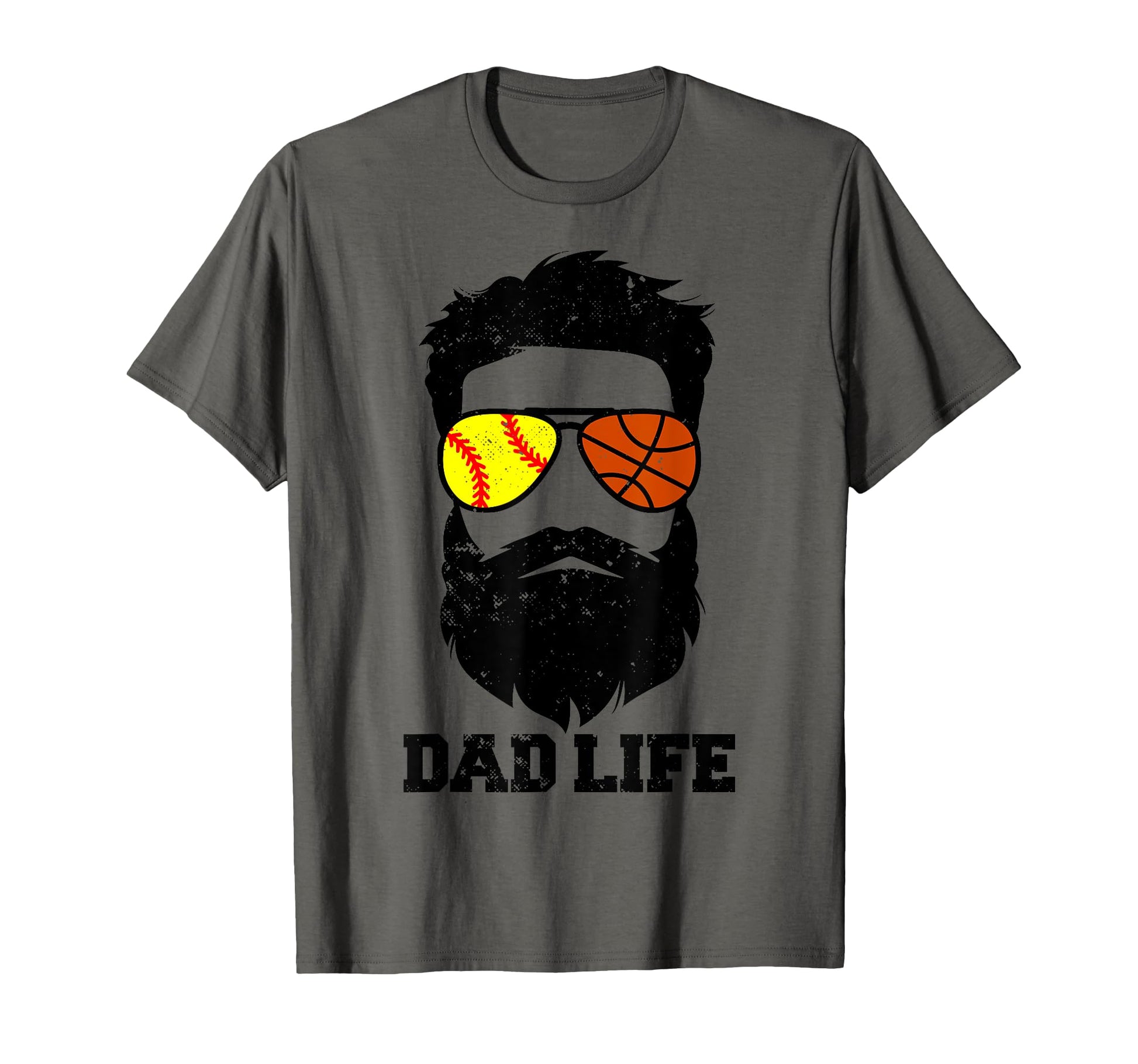 Softball Basketball Dad Messy Hair T-Shirt - Casual Everyday Wear Unisex - T-Shirt, Sweatshirt, Hoodie
