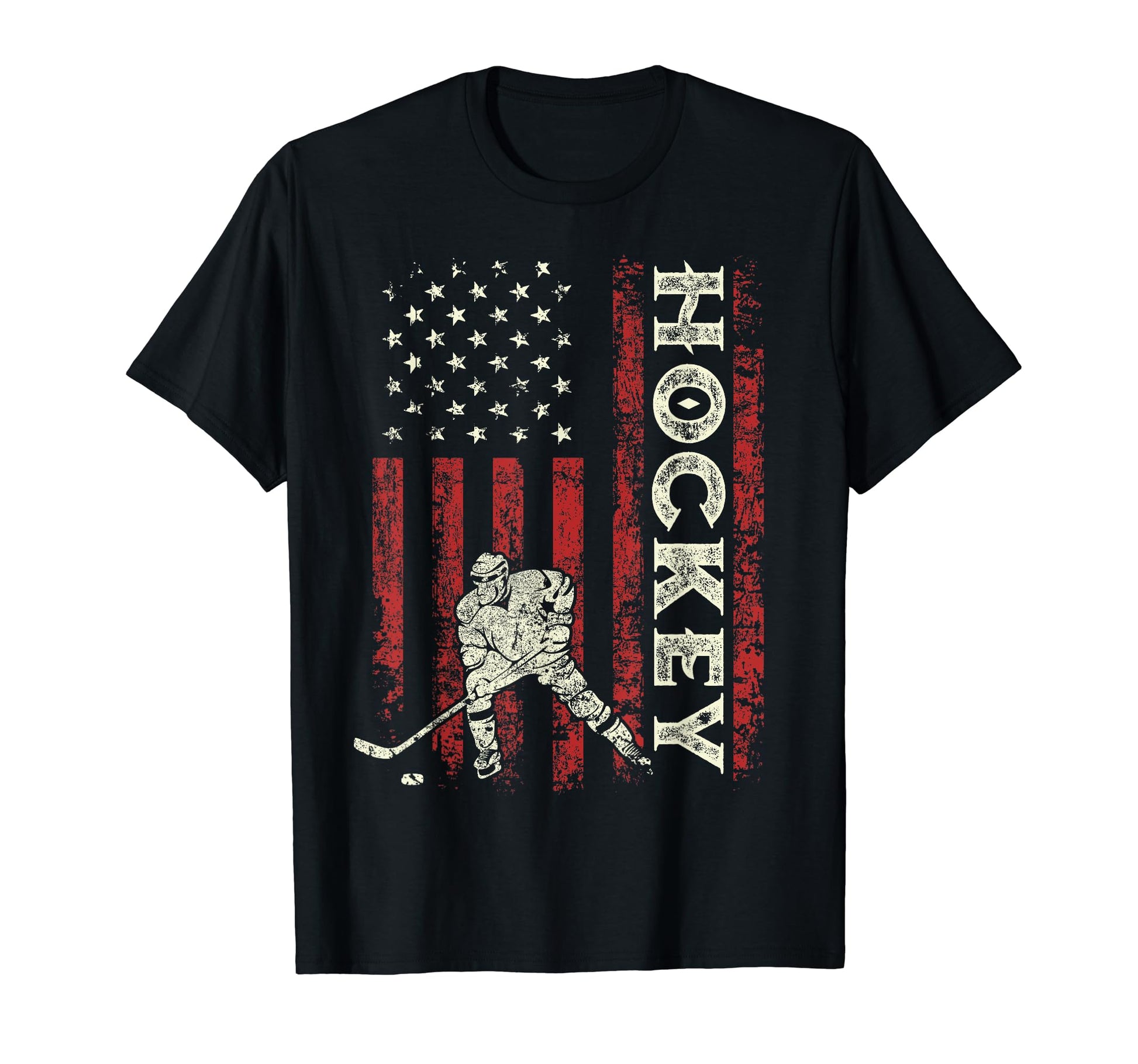 4Th July Ice Hockey Us Flag Gifts T-Shirt - Custom Art Print Men Women - T-Shirt, Sweatshirt, Hoodie