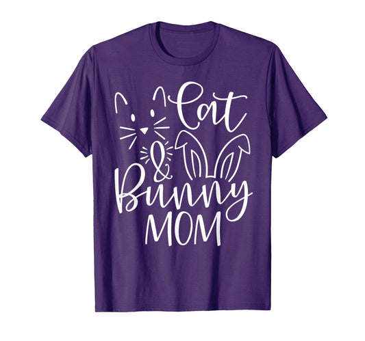 Cat And Bunny Mom Rabbit And Cat Owner T-Shirt - Trendy Graphic for Adults - T-Shirt, Sweatshirt, Hoodie