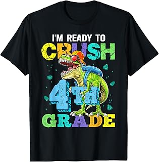 I'm Ready to Crush 4th Grade Dinosaur Back to School Boy Kid T-Shirt Unisex T-shirt, Sweatshirt, Hoodie, Long Sleeve Tee - T-Shirt, Sweatshirt, Hoodie