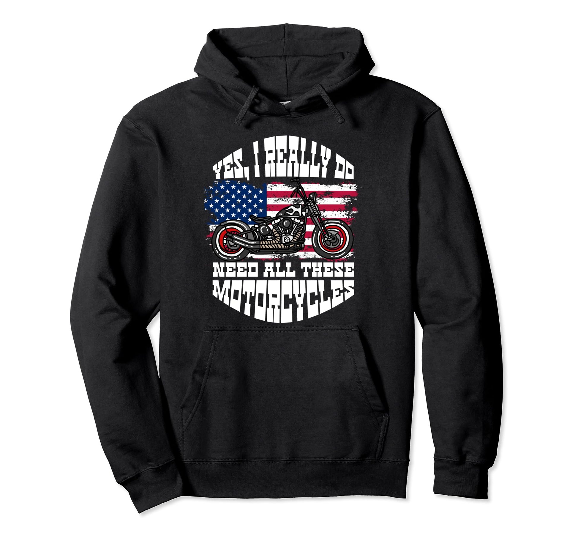 Us Flag Biker Dad Motorcycle Fathers Day Hoodie - Unique Graphic Men Women - T-Shirt, Sweatshirt, Hoodie