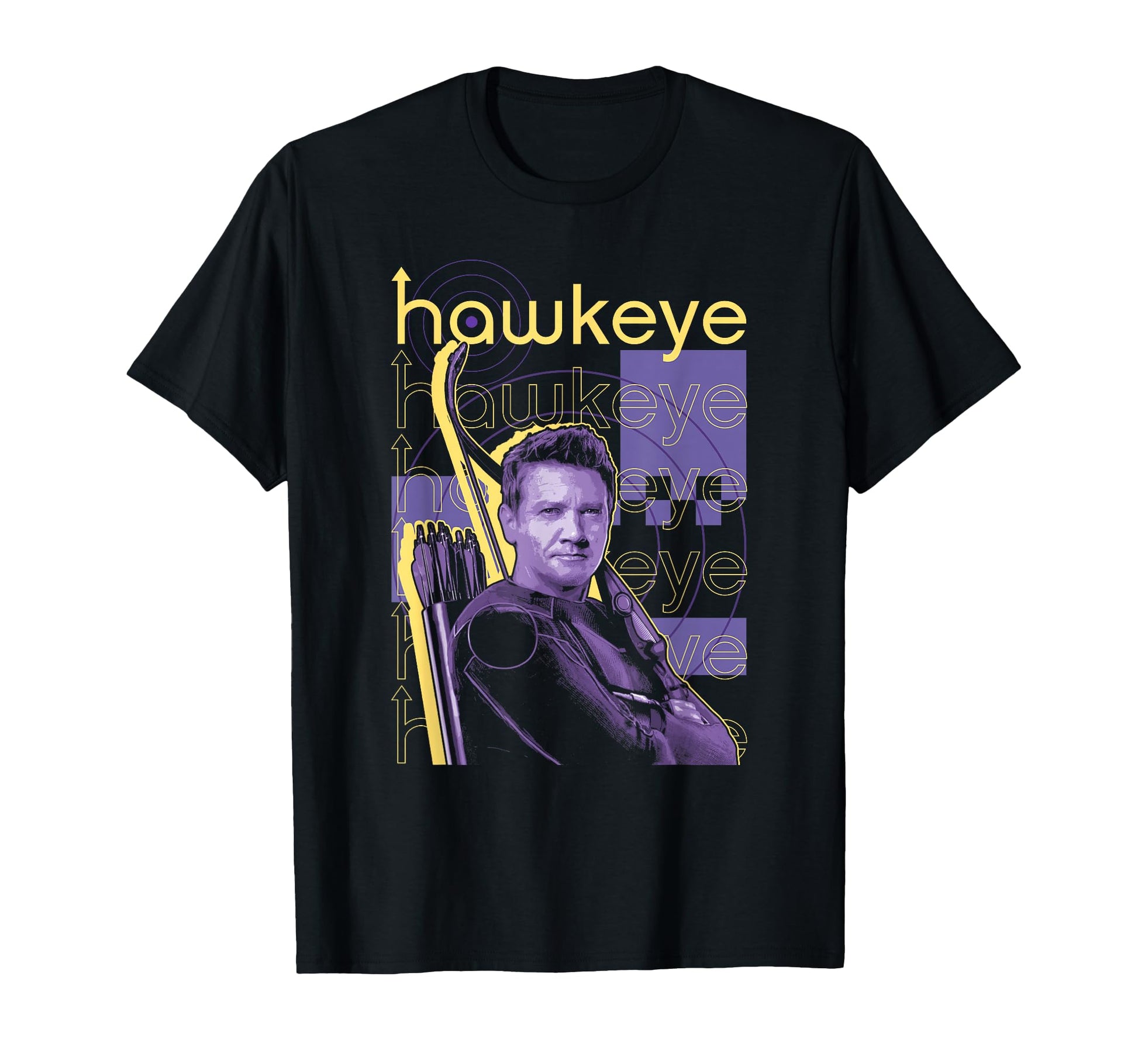 Marvel Hawkeye Color Pop Text Stack T-Shirt - Unique Graphic Unisex - T-Shirt, Sweatshirt, Hoodie