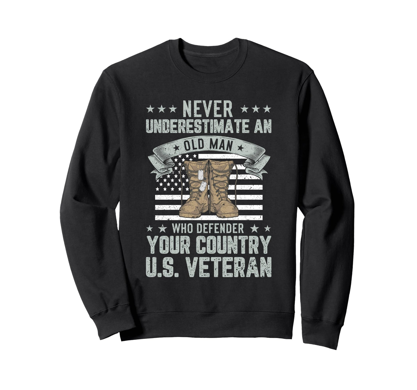 Never Underestimate Old Usa Flag Sweatshirt - Custom Art Print Unisex - T-Shirt, Sweatshirt, Hoodie