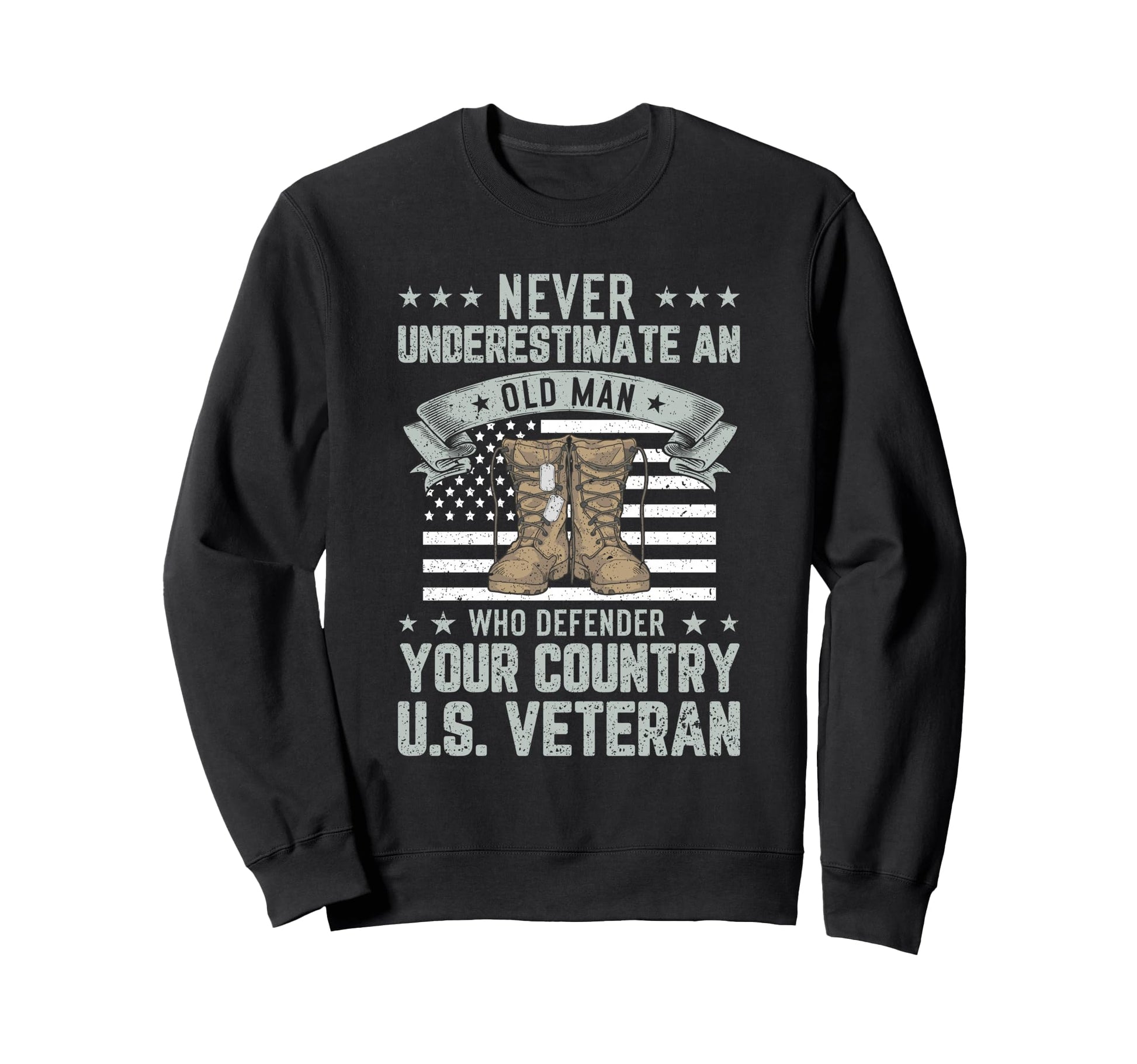 Never Underestimate Old Usa Flag Sweatshirt - Custom Art Print Unisex - T-Shirt, Sweatshirt, Hoodie