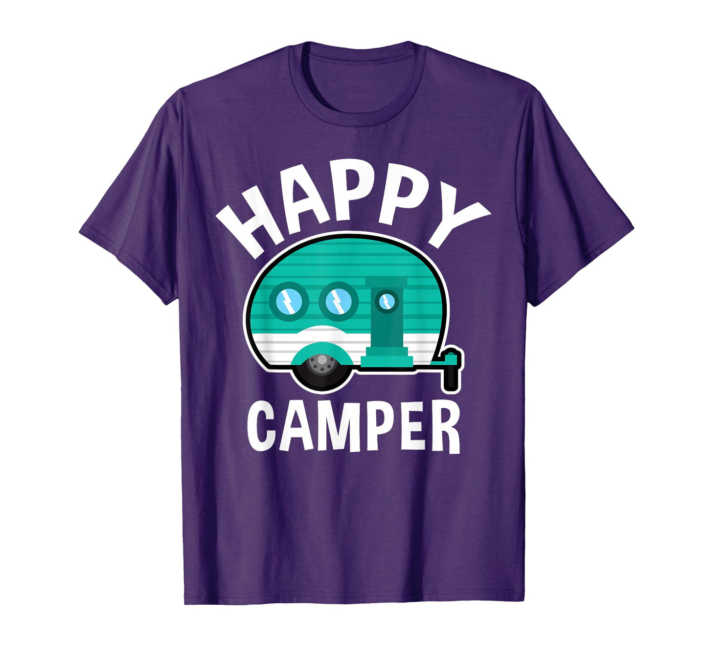 Happy Camper Camping Car Caravan Funny T-Shirt - Unique Graphic Unisex - T-Shirt, Sweatshirt, Hoodie