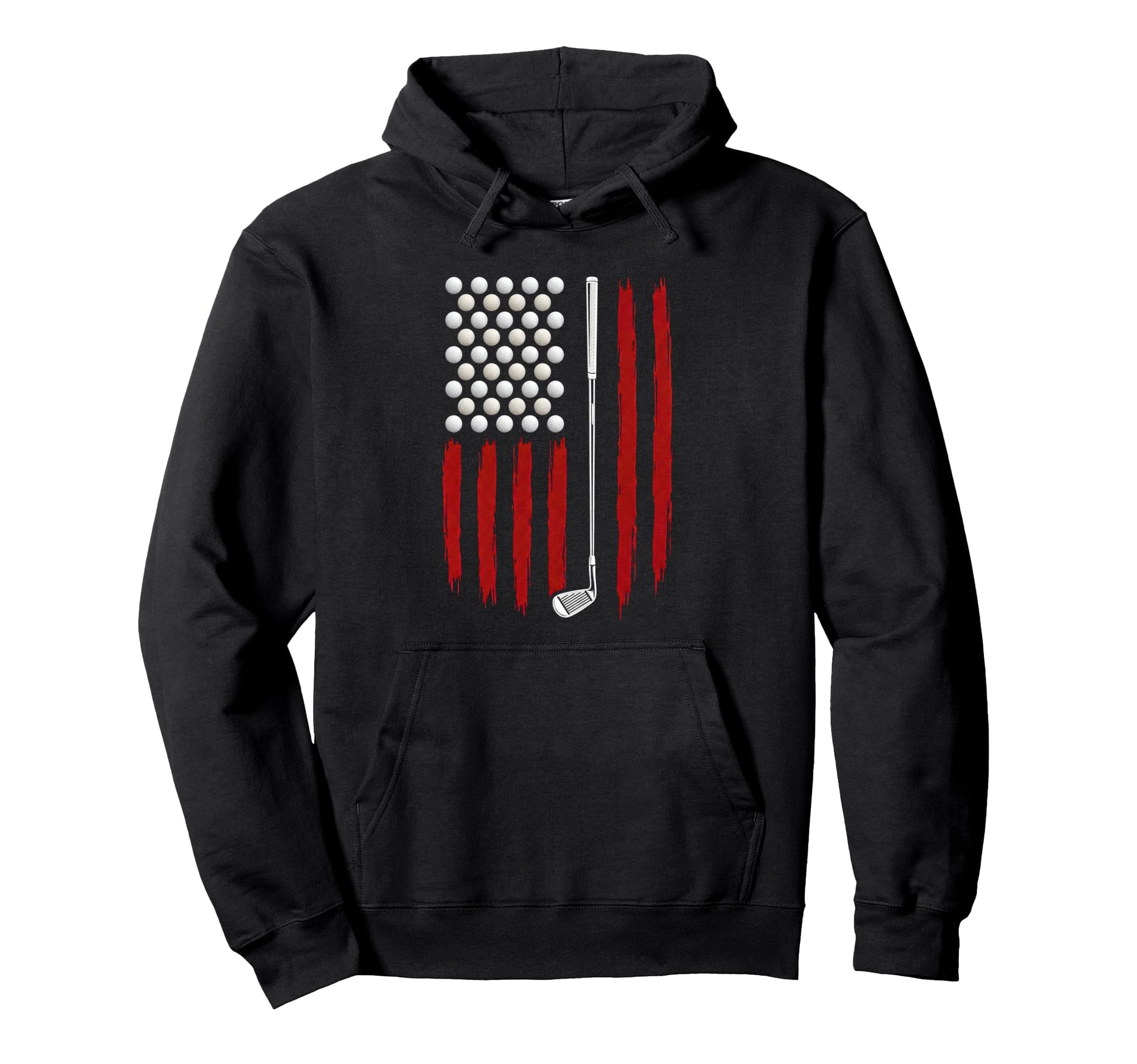 American Flag Golf Golfer Funny Golf Hoodie - Unique Graphic Men Women - T-Shirt, Sweatshirt, Hoodie