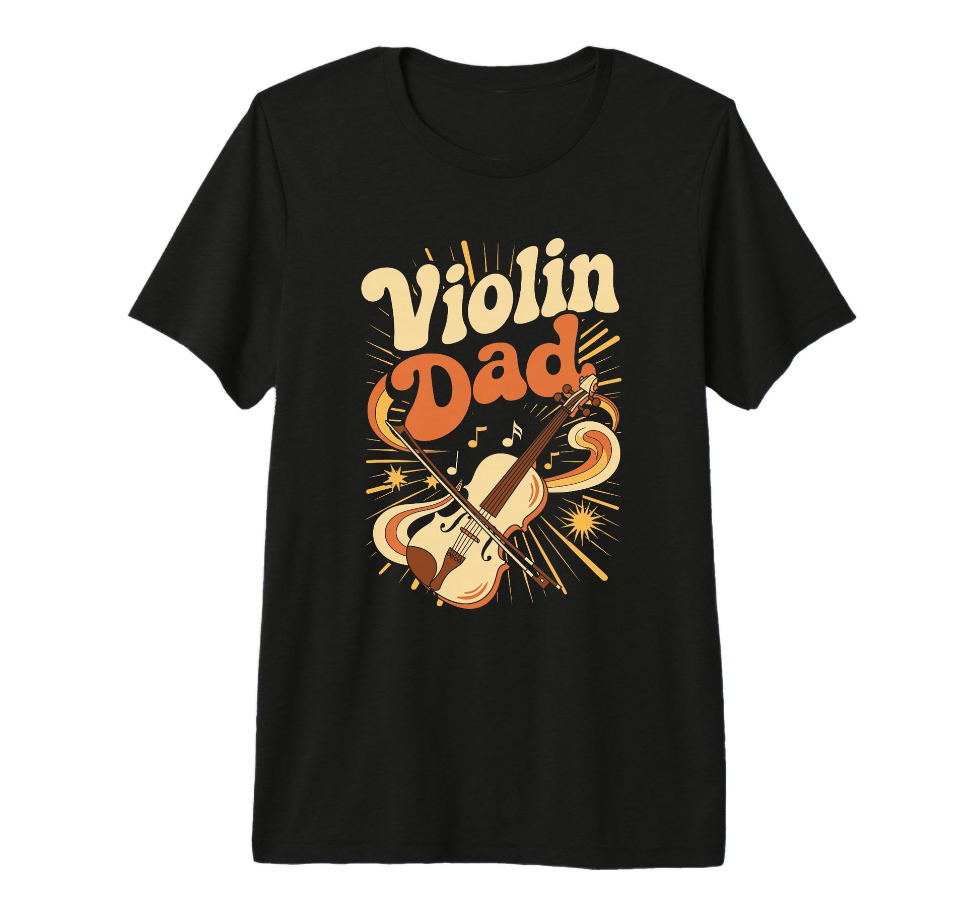Mens Violin Dad Music Lover Father T-Shirt - Custom Art Print Men Women - T-Shirt, Sweatshirt, Hoodie