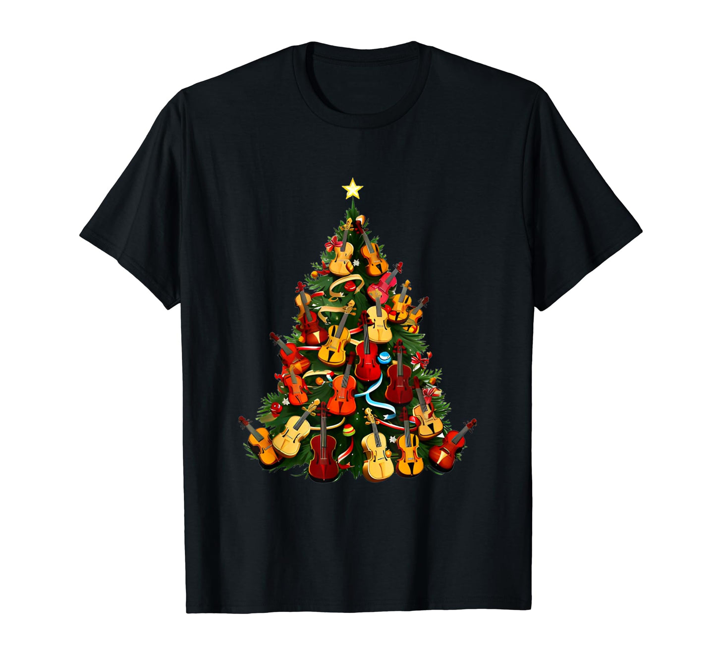 Violin Musician Holiday Santa Claus T-Shirt - Minimalist Print Unisex - T-Shirt, Sweatshirt, Hoodie